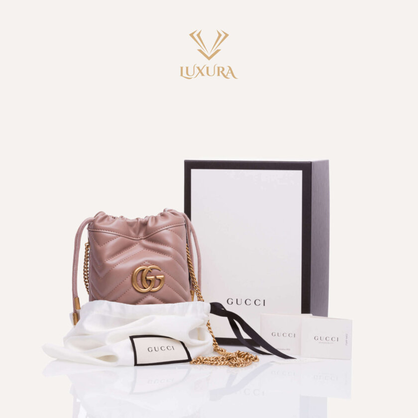 LUXURA LOTTERY - Lot 3 - LUXCOIN ( GUCCI   GG Marmont mini beige bucket bag  ) - Image 2