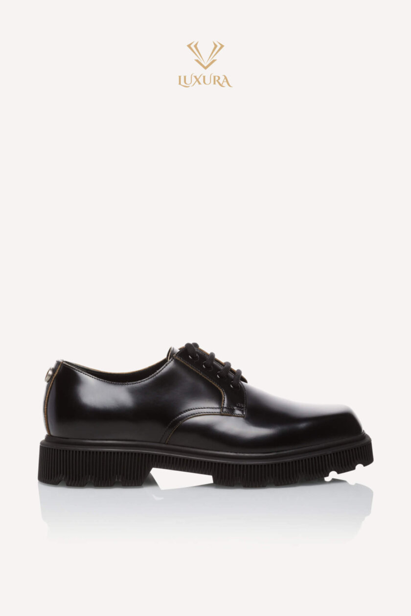 Vinerea Exclusiva | GUCCI Mystras Leather Derby Shoes Black 40 ( 27 cm )