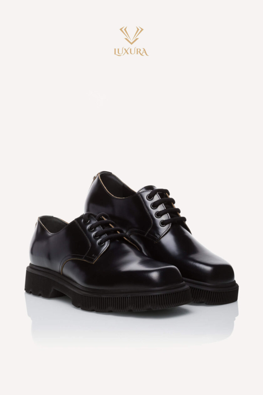 Vinerea Exclusiva | GUCCI Mystras Leather Derby Shoes Black 40 ( 27 cm )