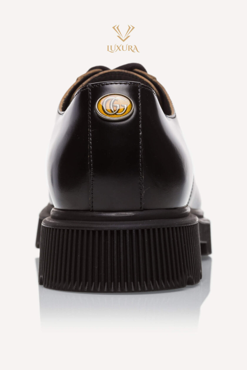 Vinerea Exclusiva | GUCCI Mystras Leather Derby Shoes Black 40 ( 27 cm )