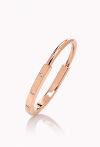 Bijuterii | TIFFANY & CO. 18k Rose Gold Lock Bangle with 8 Diamond Accents 0.31 ct