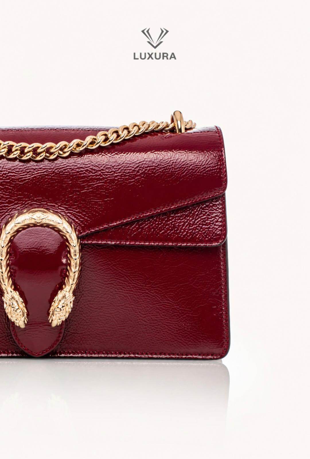 <span style="font-size: 10px;letter-spacing: .15em">BEST DEAL</span><br> <strong>GUCCI</strong><br> <div style="margin-top:10px;font-size:16px">Crinkled Patent Small Dionysus Shoulder Bag Rosso Ancona</div><br> - Image 8