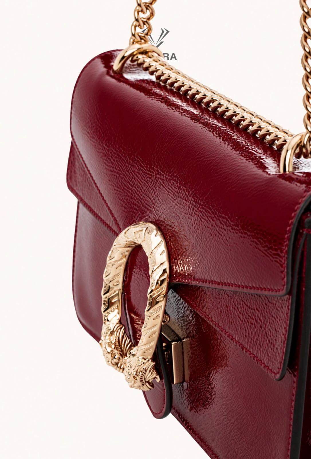 <span style="font-size: 10px;letter-spacing: .15em">BEST DEAL</span><br> <strong>GUCCI</strong><br> <div style="margin-top:10px;font-size:16px">Crinkled Patent Small Dionysus Shoulder Bag Rosso Ancona</div><br> - Image 9