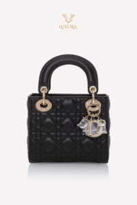Genti | DIOR Mini Lady Dior Bag Black Cannage Lambskin