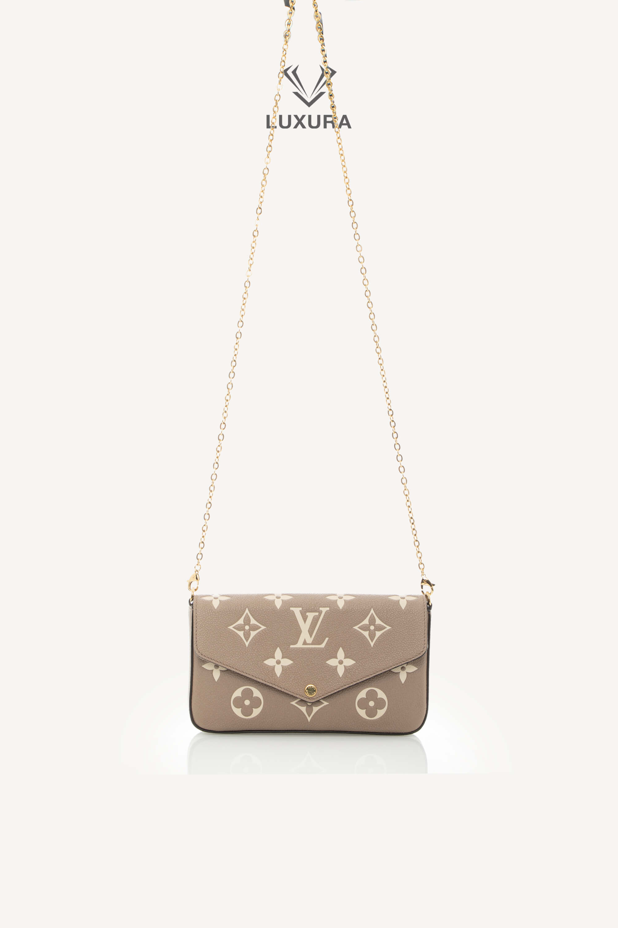 Genti de designeri pre-owned | IN TRENDING LOUIS VUITTON Felicie Pochete Monogram Empreinte Leather Dove Cream M82610