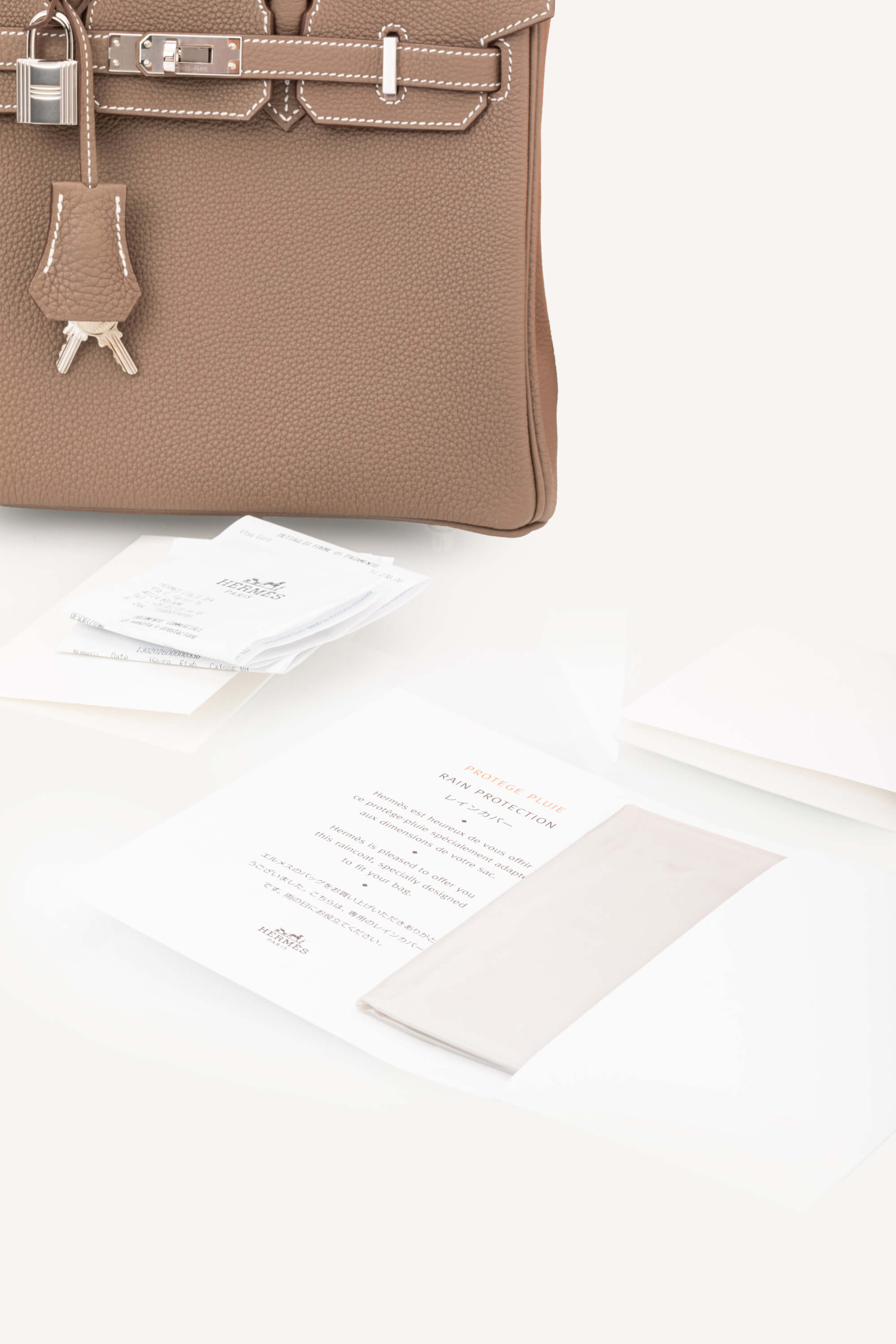 <span style="font-size: 10px;letter-spacing: .15em">HARD TO FIND</span><br> <strong>HERMES</strong><br> <div style="margin-top:10px;font-size:16px">Birkin 25 Etoupe Togo Palladium Hardware</div><br> - Image 11