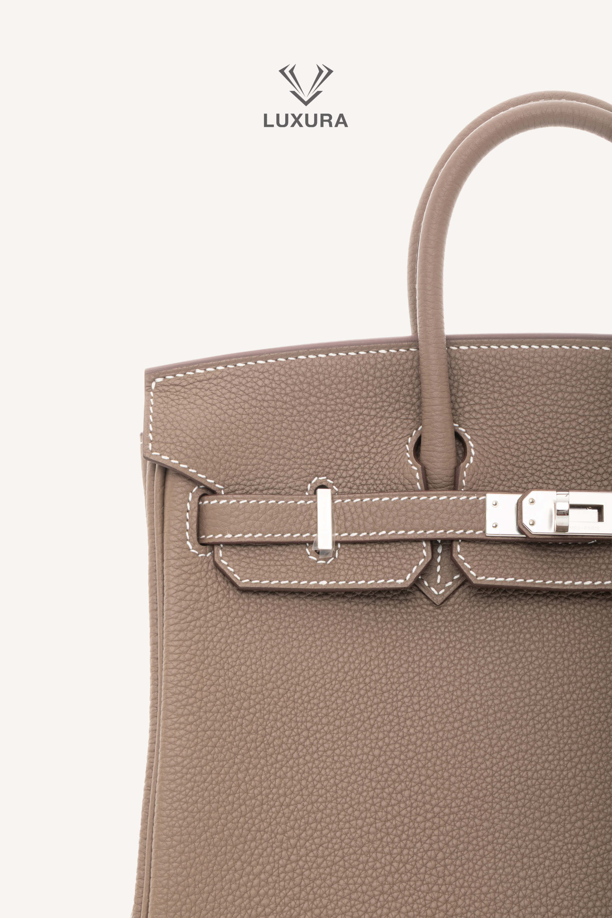 <span style="font-size: 10px;letter-spacing: .15em">HARD TO FIND</span><br> <strong>HERMES</strong><br> <div style="margin-top:10px;font-size:16px">Birkin 25 Etoupe Togo Palladium Hardware</div><br> - Image 14