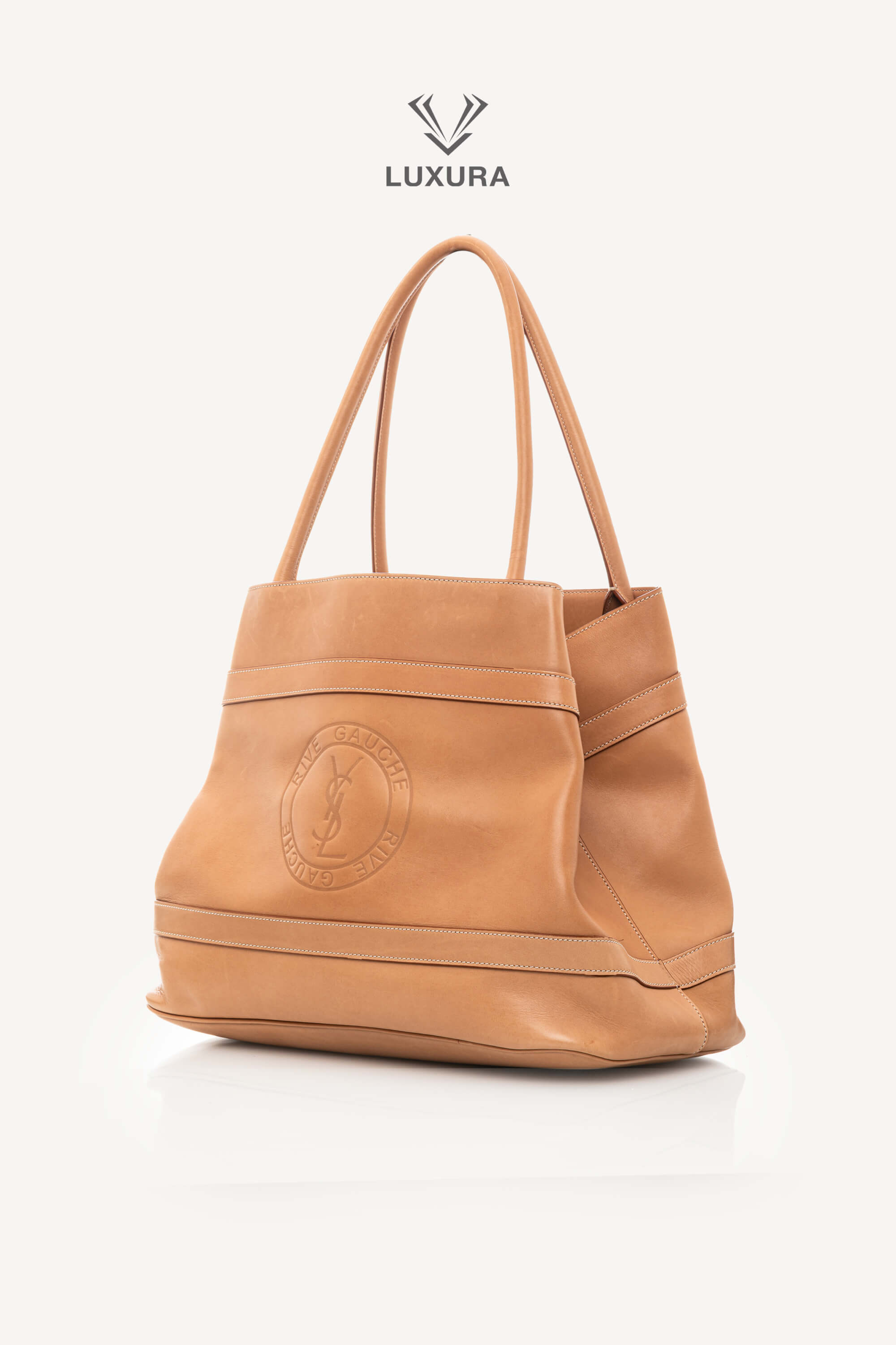 <span style="font-size: 10px;letter-spacing: .15em">BEST DEAL</span><br> <strong>SAINT LAURENT</strong><br> <div style="margin-top:10px;font-size:16px">Rive Gauche Large Tote Bag Beige</div><br> - Image 15