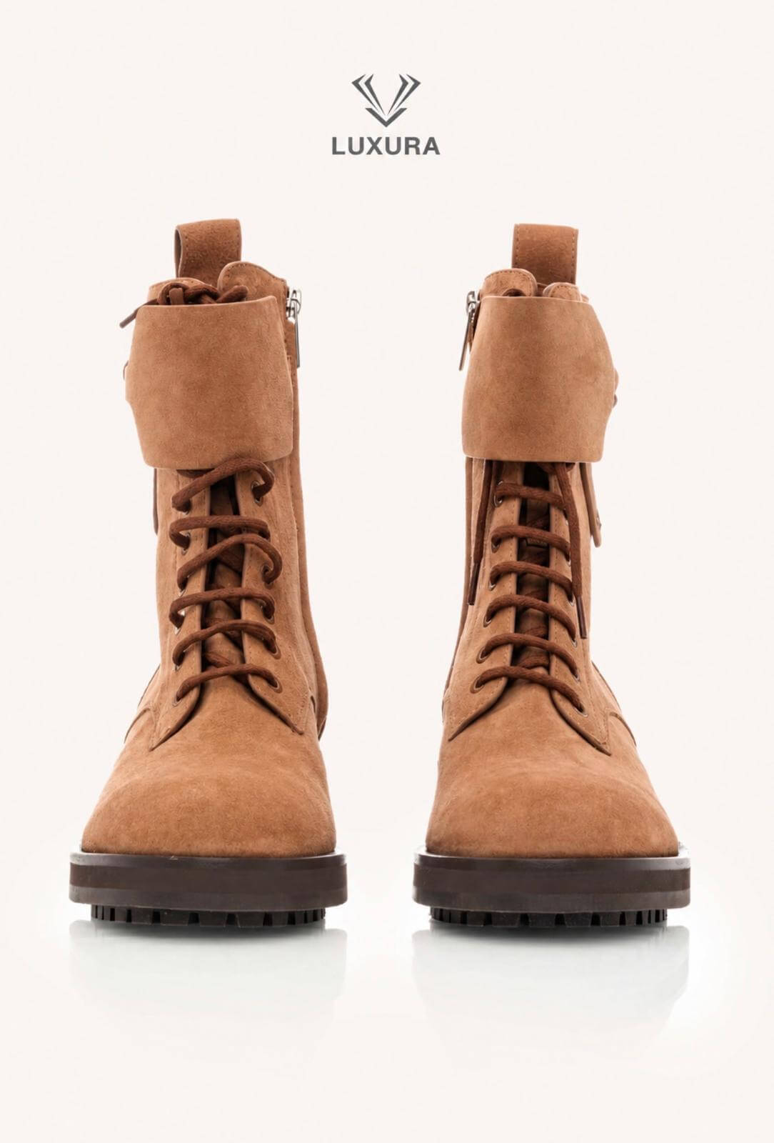 <span style="font-size: 10px;letter-spacing: .15em">BEST DEAL</span><br> <strong>JIMMY CHOO</strong><br> <div style="margin-top:10px;font-size:16px">Rosabel Suede Combat Boots Brown 38</div><br> - Image 5