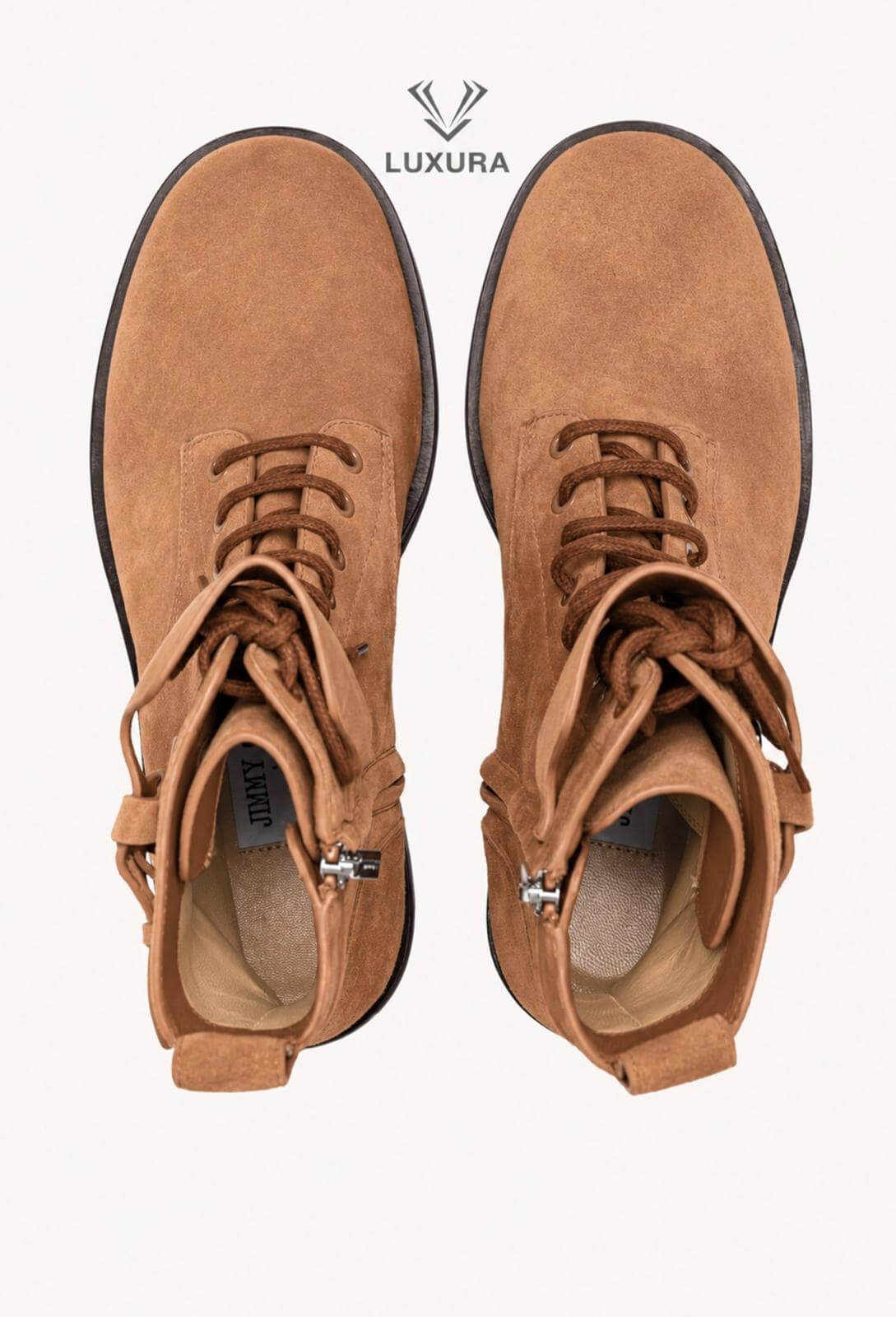 <span style="font-size: 10px;letter-spacing: .15em">BEST DEAL</span><br> <strong>JIMMY CHOO</strong><br> <div style="margin-top:10px;font-size:16px">Rosabel Suede Combat Boots Brown 38</div><br> - Image 7