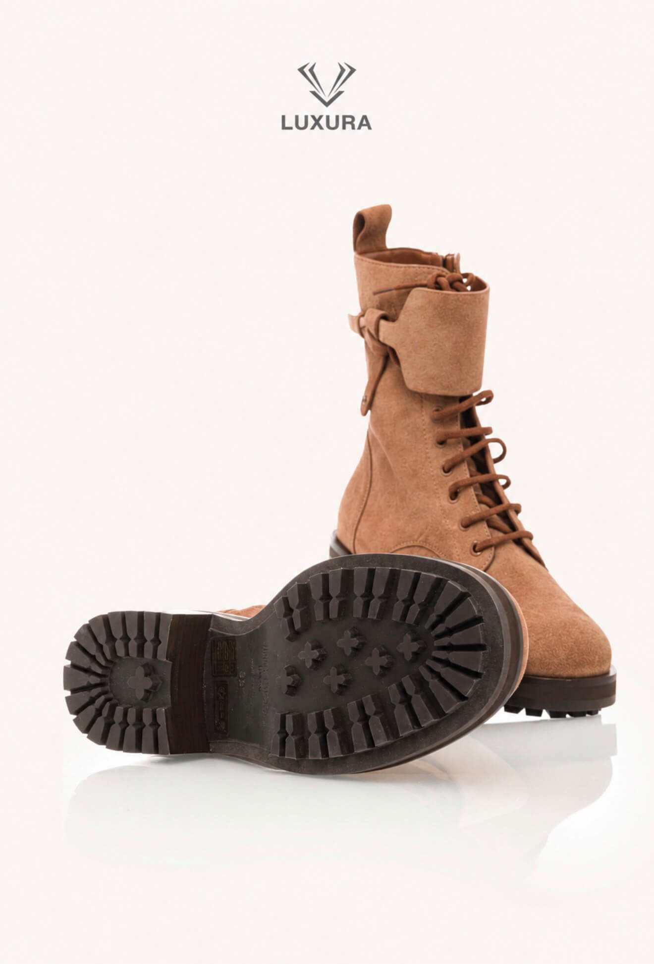 <span style="font-size: 10px;letter-spacing: .15em">BEST DEAL</span><br> <strong>JIMMY CHOO</strong><br> <div style="margin-top:10px;font-size:16px">Rosabel Suede Combat Boots Brown 38</div><br> - Image 24