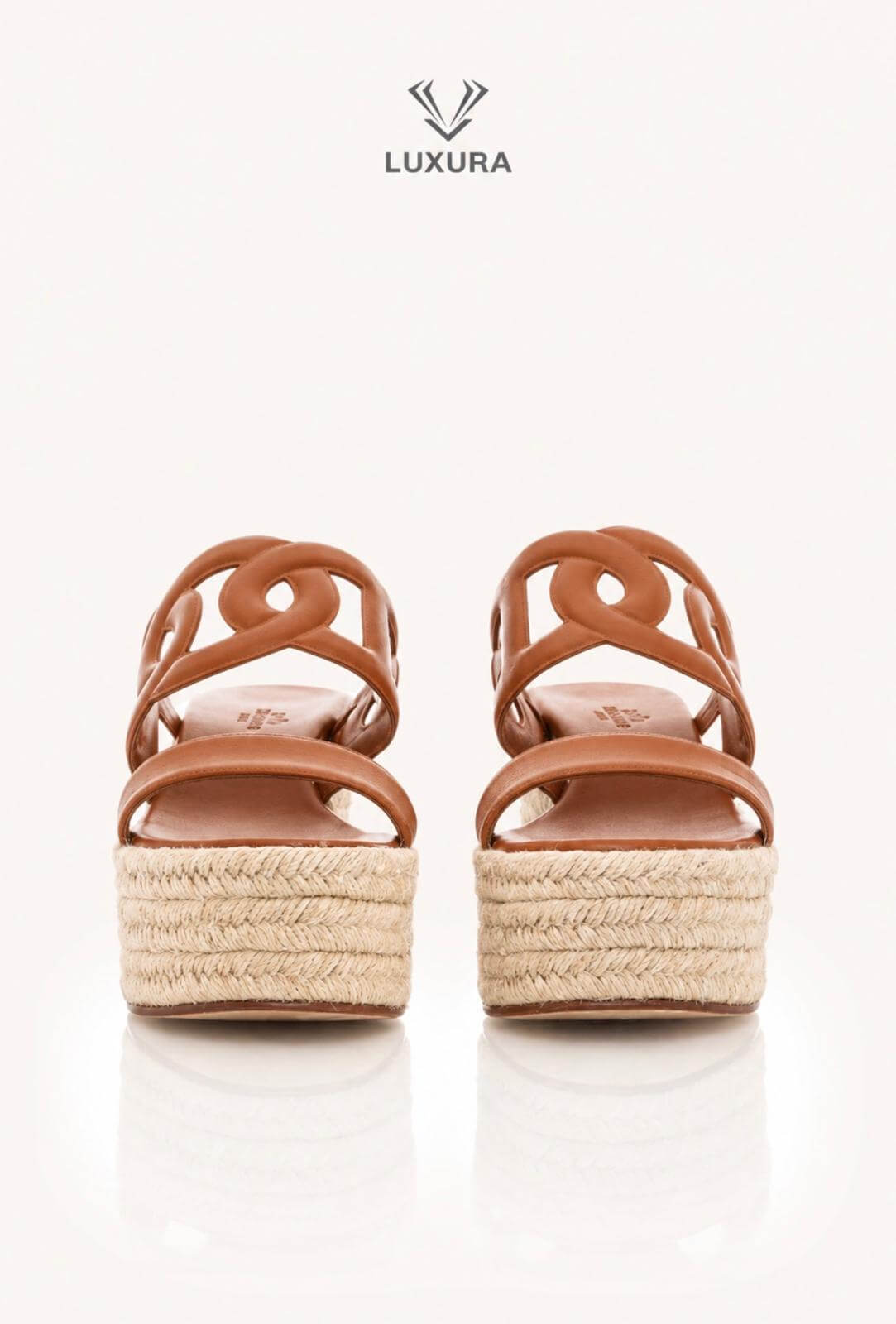 <span style="font-size: 10px;letter-spacing: .15em">HARD TO FIND</span><br> <strong>HERMES</strong><br> <div style="margin-top:10px;font-size:16px">Nappa Ithea Espadrille Wedge Sandals Naturel 38</div><br> - Image 5