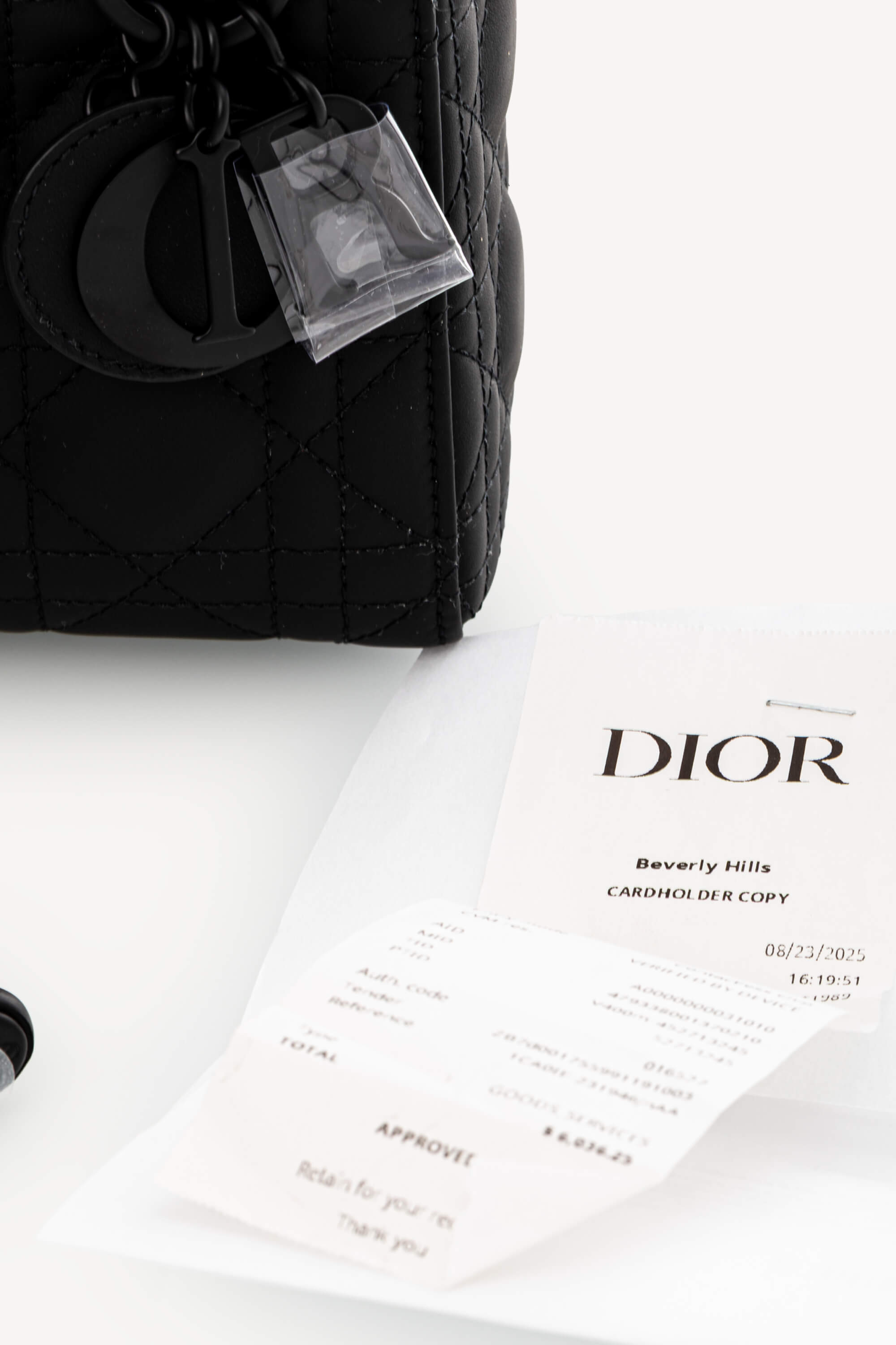 Genti de designeri pre-owned | DIOR Mini Lady Dior Bag Black Ultramatte Cannage Calfskin
