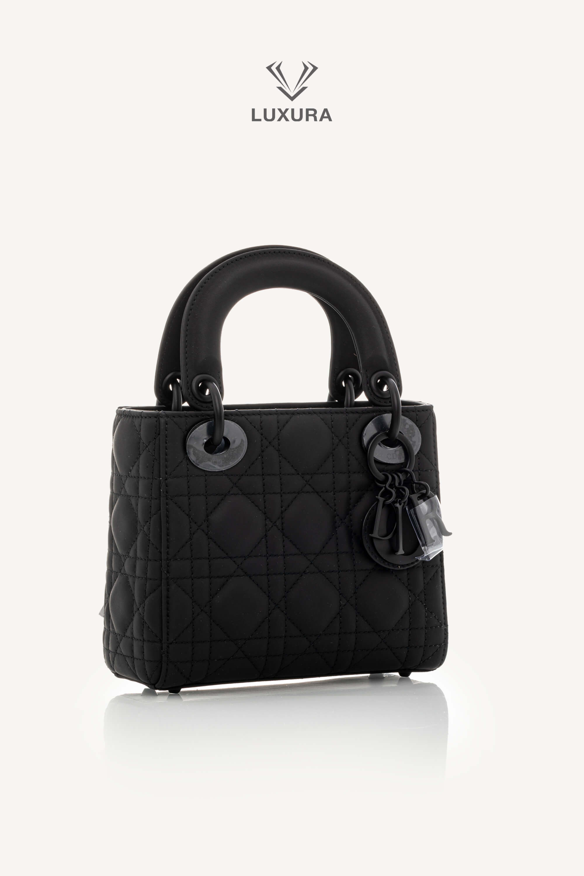 Genti de designeri pre-owned | DIOR Mini Lady Dior Bag Black Ultramatte Cannage Calfskin