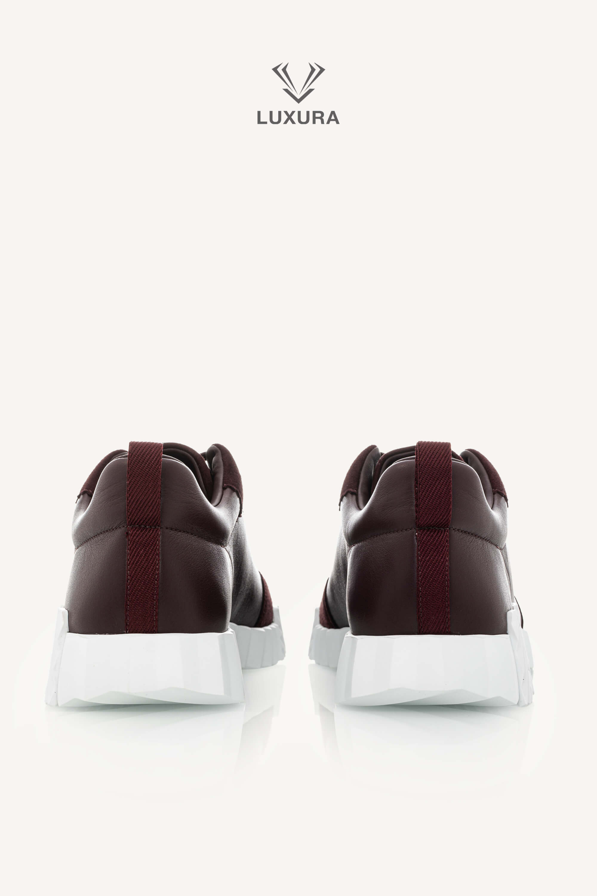 Set complet | HERMES Bouncing Sneaker in Calfskin and Suede Goatskin Bordeaux 42
