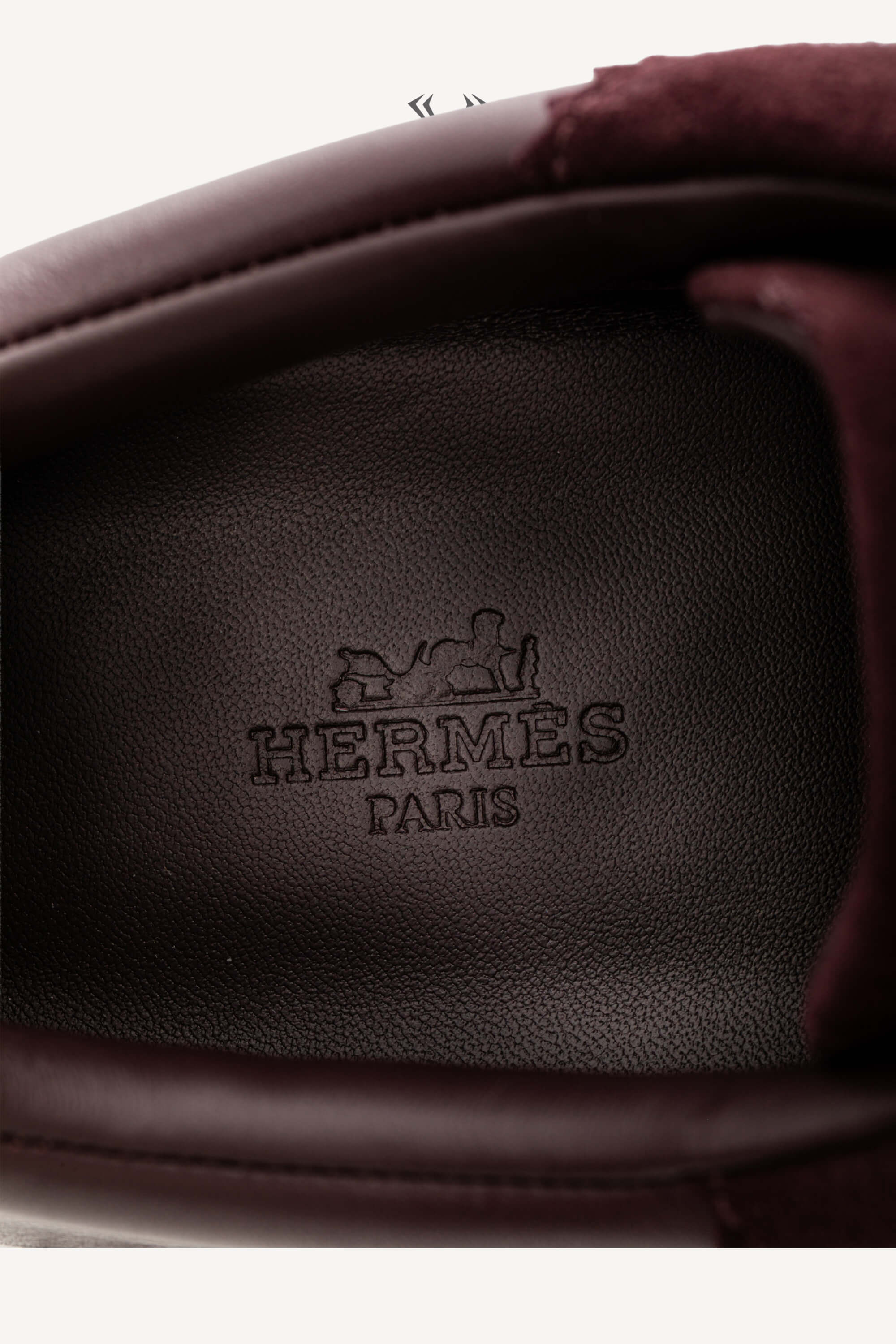 Set complet | HERMES Bouncing Sneaker in Calfskin and Suede Goatskin Bordeaux 42