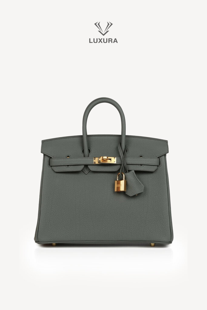 HARD TO FIND            HERMES            Birkin 25 Vert Amande Togo Gold Hardware