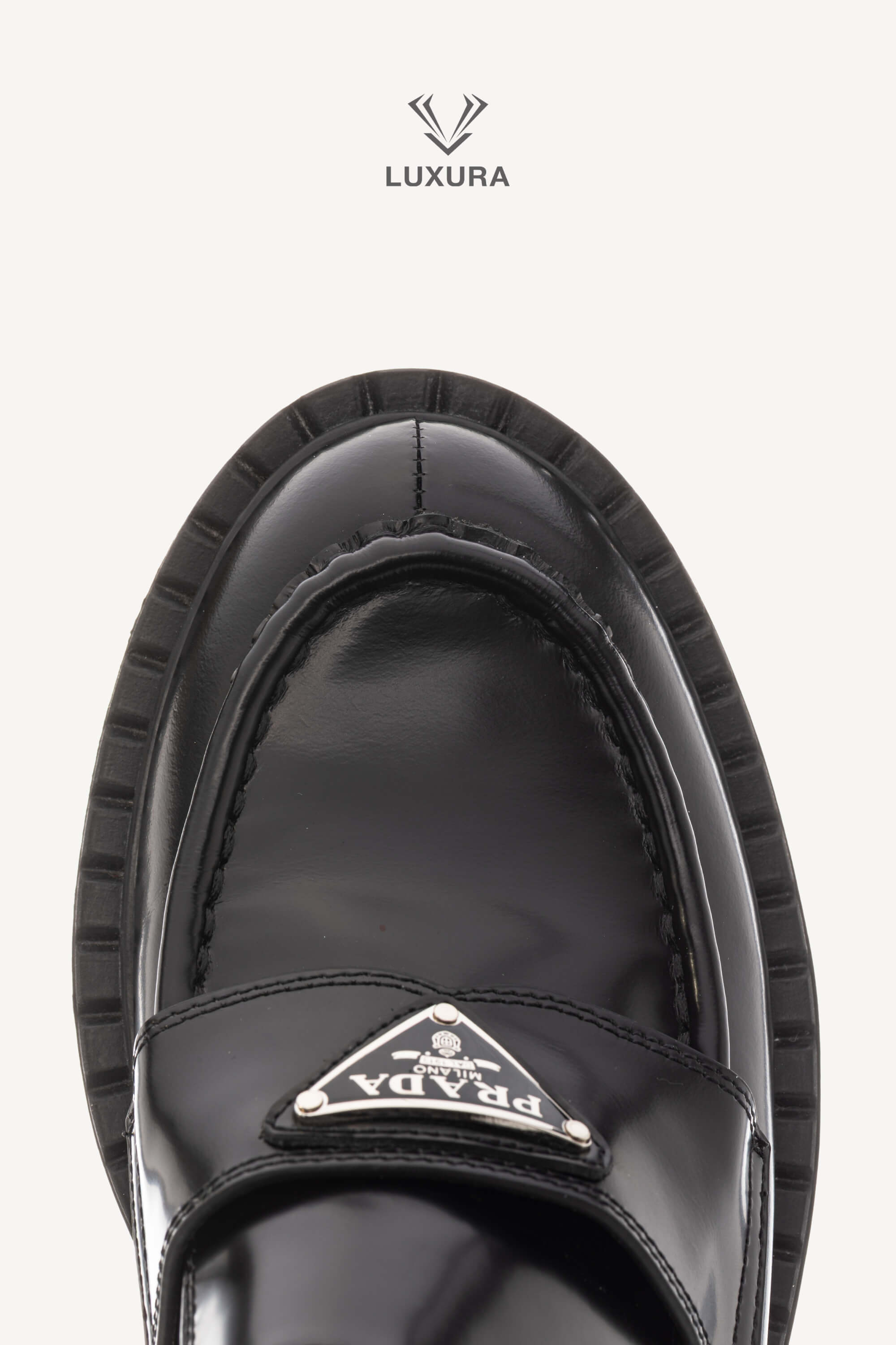 <span style="font-size: 10px;letter-spacing: .15em">BEST DEAL</span><br> <strong>PRADA</strong><br> <div style="margin-top:10px;font-size:16px">Chocolate Brushed Leather Loafers Black 38</div><br> - Image 10