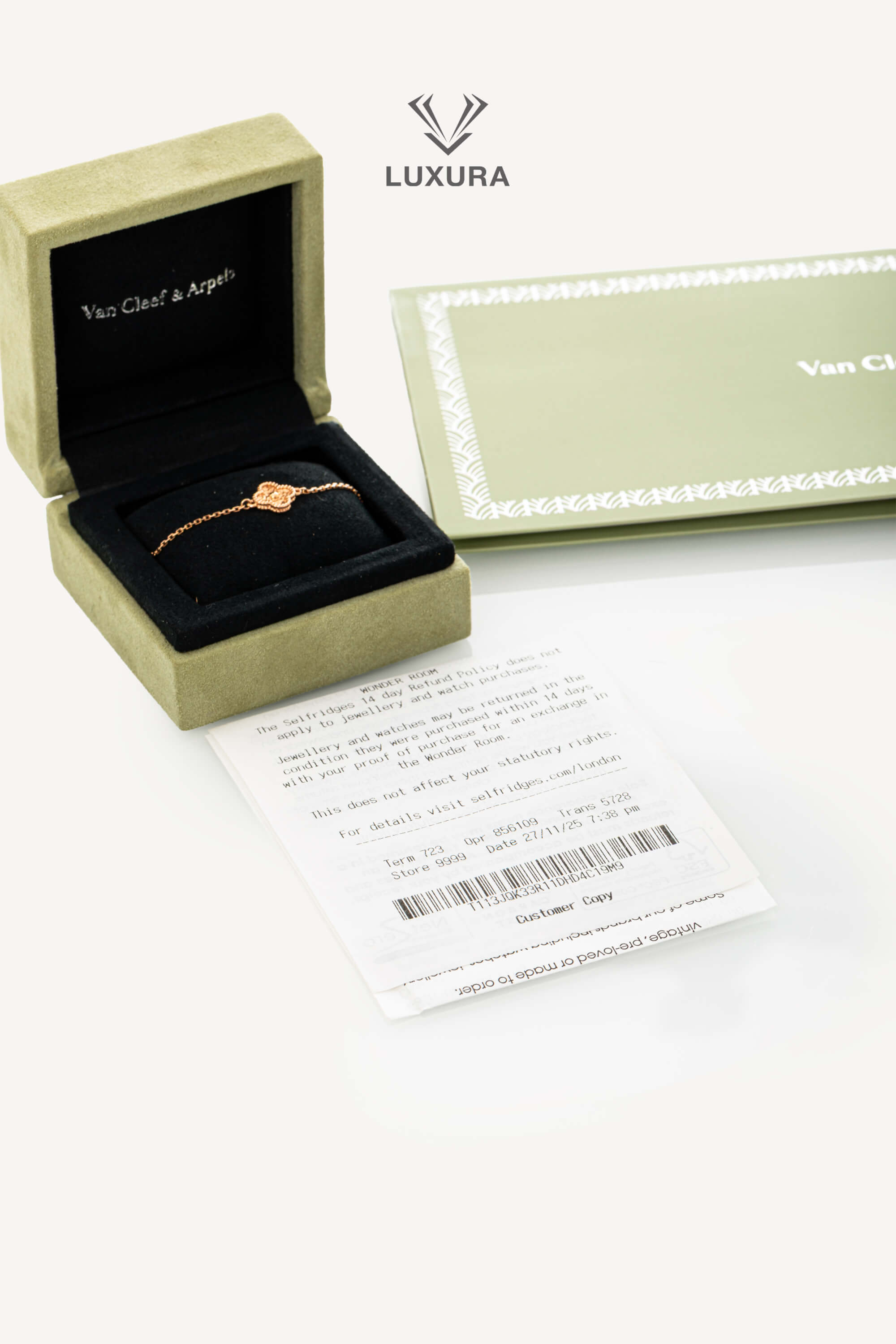 <span style="font-size: 10px;letter-spacing: .15em">HARD TO FIND</span><br> <strong>VAN CLEEF & ARPELS</strong><br> <div style="margin-top:10px;font-size:16px">Sweet Alhambra Bracelet 18K Rose Gold</div><br> - Image 6