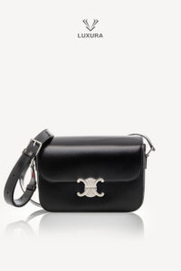 Genti de designeri pre-owned | CELINE Classique Triomphe Bag In Shiny Calfskin Black