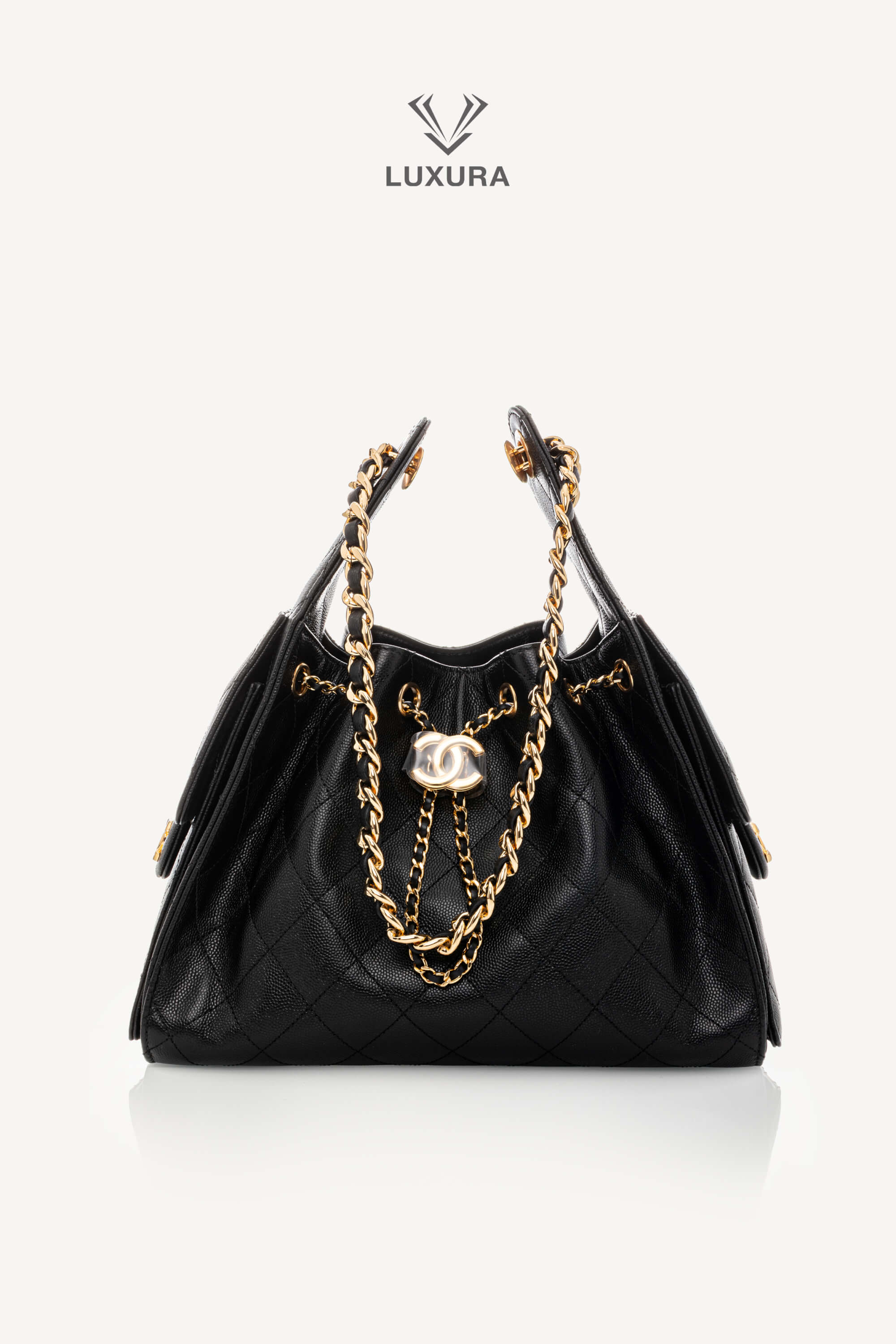 <span style="font-size: 10px;letter-spacing: .15em">HARD TO FIND</span><br>            <strong>CHANEL</strong><br>            <div style="margin-top:10px;font-size:16px">25 Small Bag Hammered Leather Gold Effect Metal Black</div><br> - Image 6