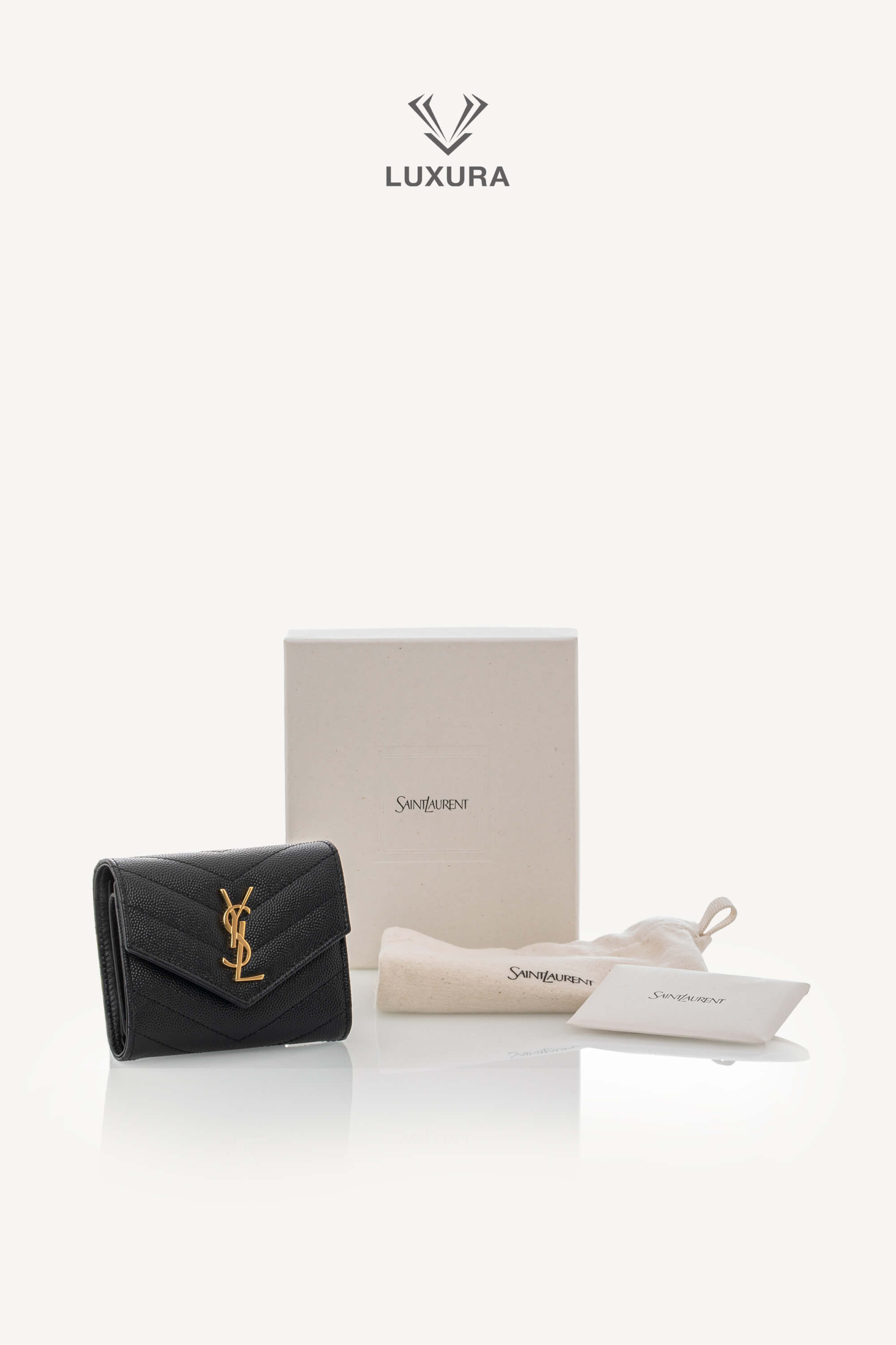 <span style="font-size: 10px;letter-spacing: .15em">BEST DEAL</span><br>            <strong>SAINT LAURENT</strong><br>            <div style="margin-top:10px;font-size:16px">Cassandre Matelasse Multi-Folder Wallet in Grain de Poudre Black Leather</div><br> - Image 2