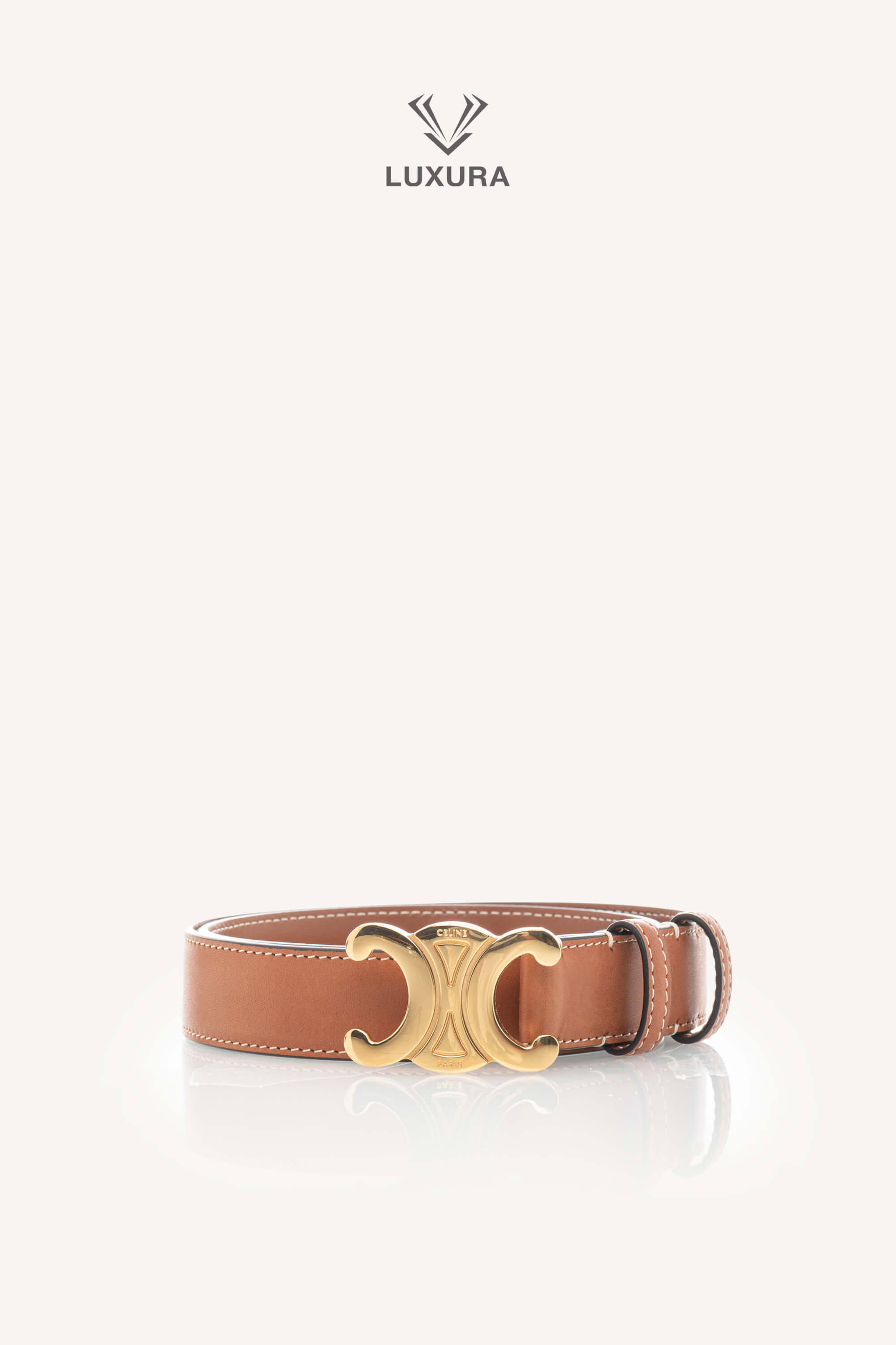 <span style="font-size: 10px;letter-spacing: .15em">BEST DEAL</span><br> <strong>CELINE</strong><br> <div style="margin-top:10px;font-size:16px">Triomphe Belt 25mm in Natural Calfskin 75</div><br>