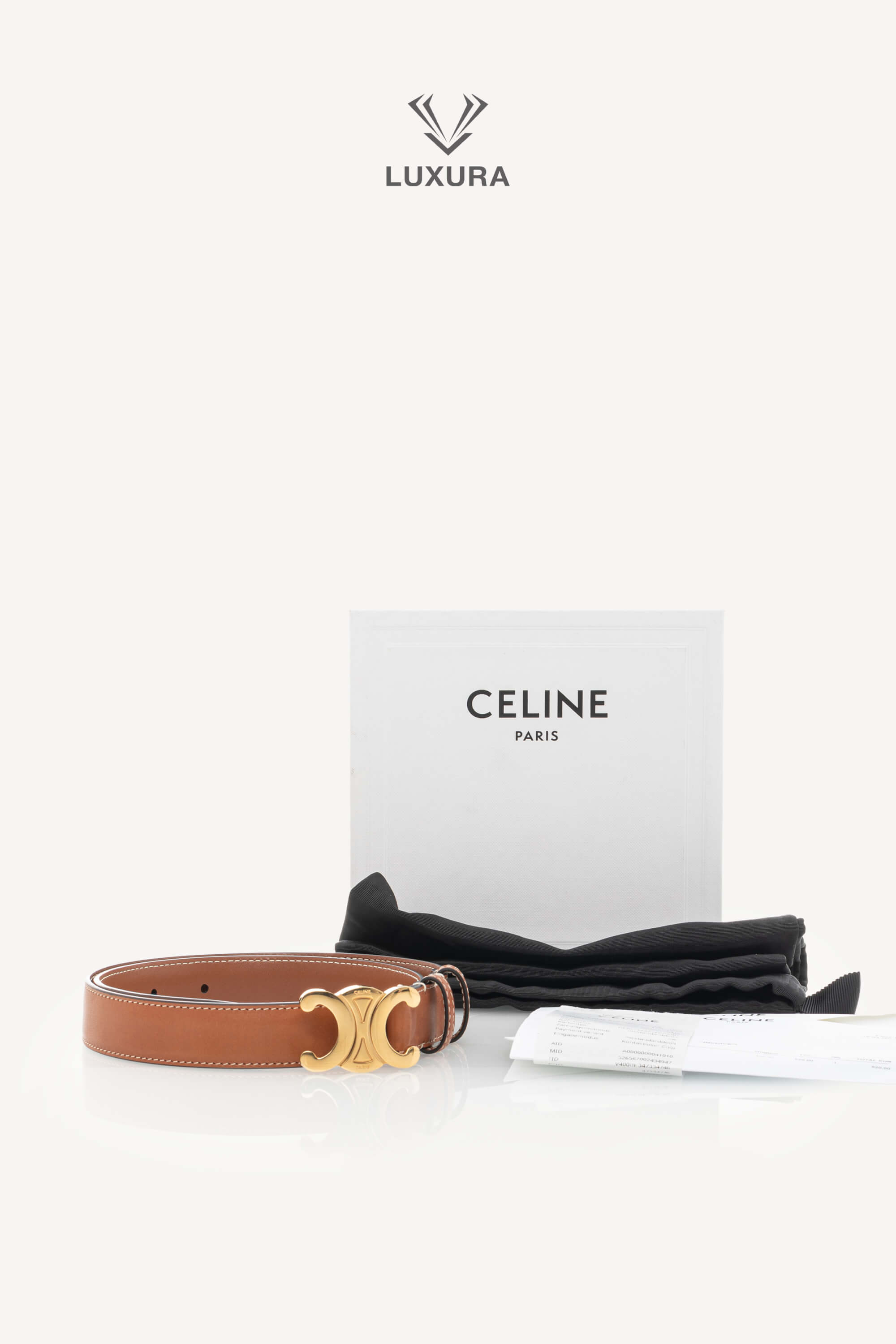 <span style="font-size: 10px;letter-spacing: .15em">BEST DEAL</span><br> <strong>CELINE</strong><br> <div style="margin-top:10px;font-size:16px">Triomphe Belt 25mm in Natural Calfskin 75</div><br> - Image 4