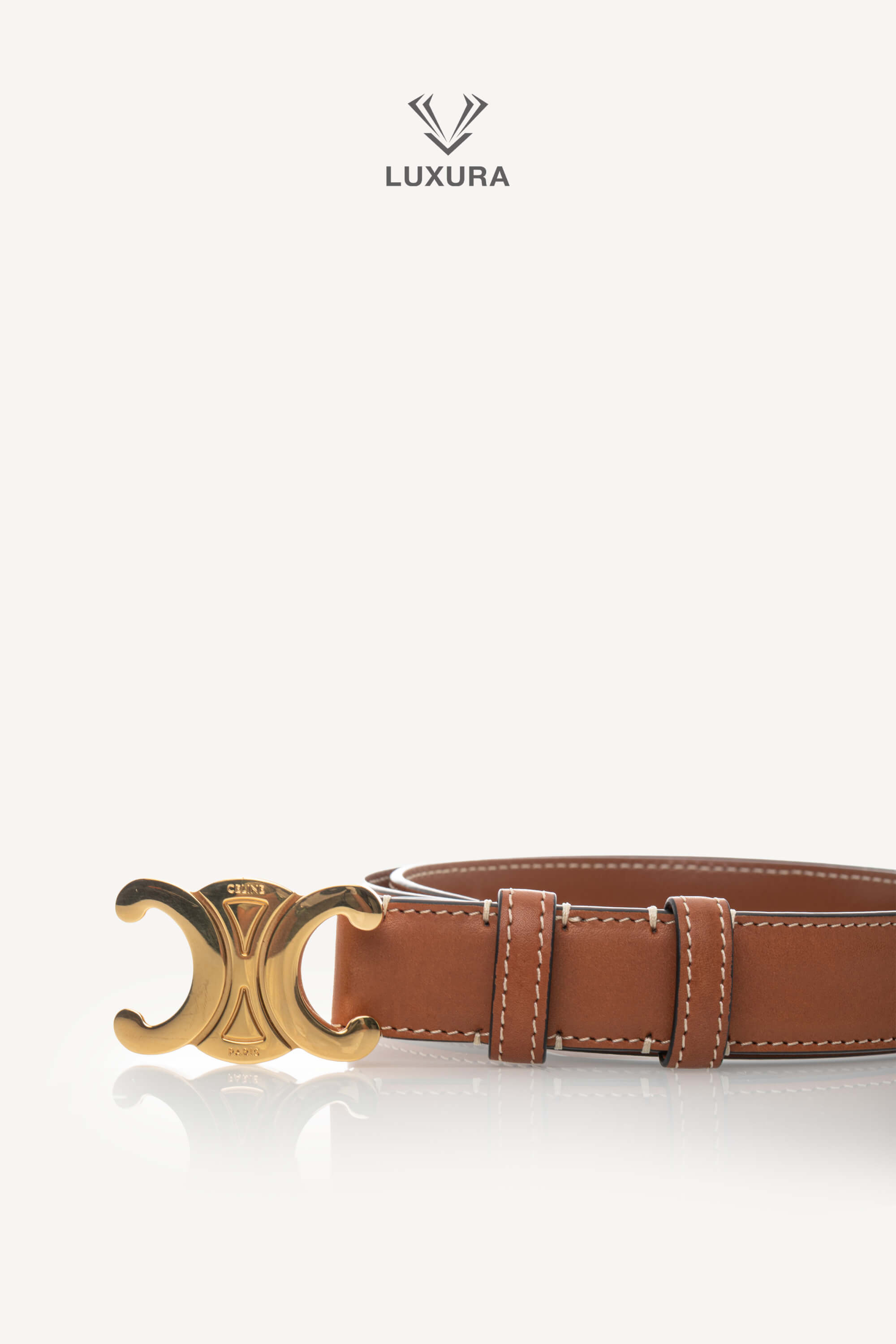 <span style="font-size: 10px;letter-spacing: .15em">BEST DEAL</span><br> <strong>CELINE</strong><br> <div style="margin-top:10px;font-size:16px">Triomphe Belt 25mm in Natural Calfskin 75</div><br> - Image 15
