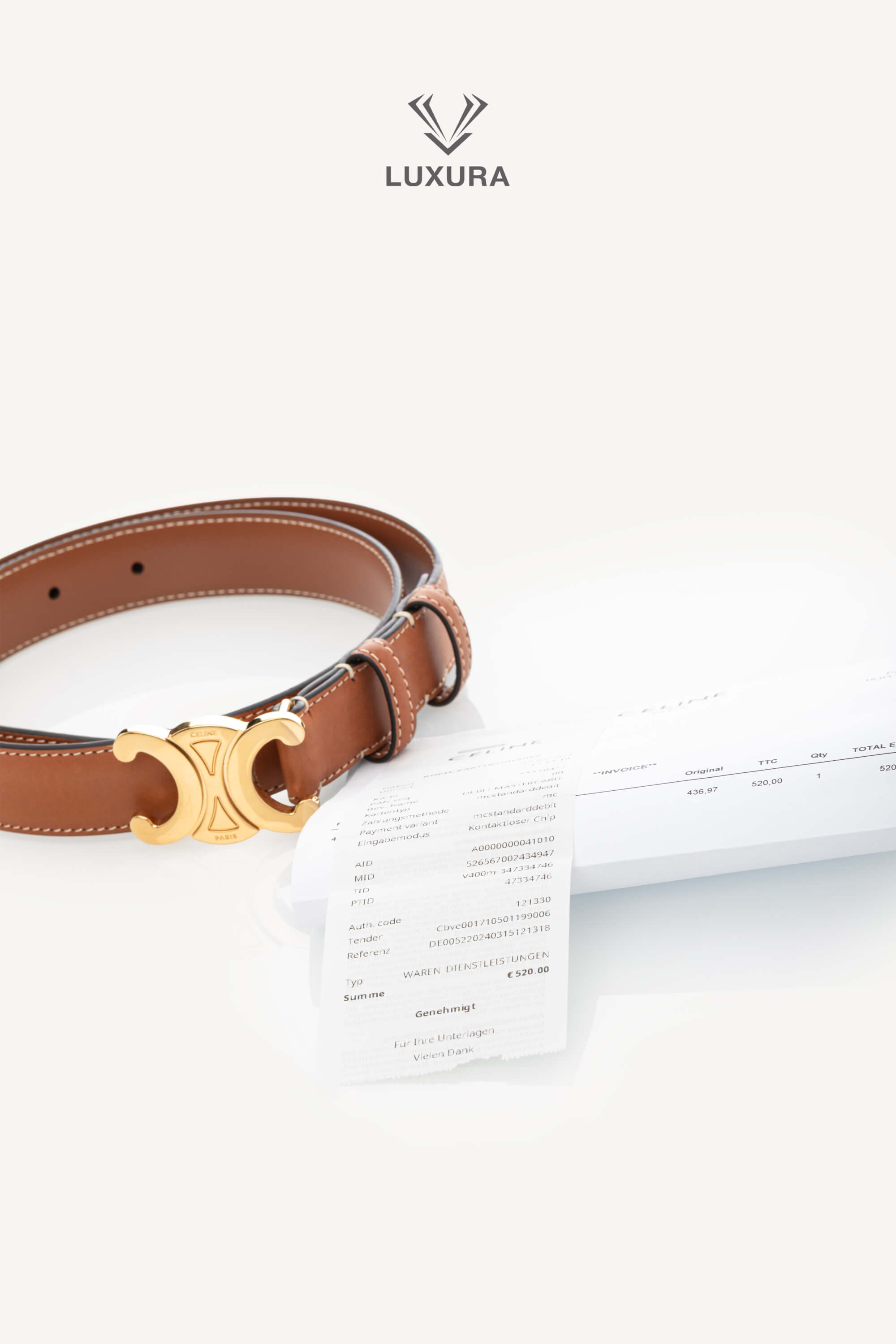 <span style="font-size: 10px;letter-spacing: .15em">BEST DEAL</span><br> <strong>CELINE</strong><br> <div style="margin-top:10px;font-size:16px">Triomphe Belt 25mm in Natural Calfskin 75</div><br> - Image 3