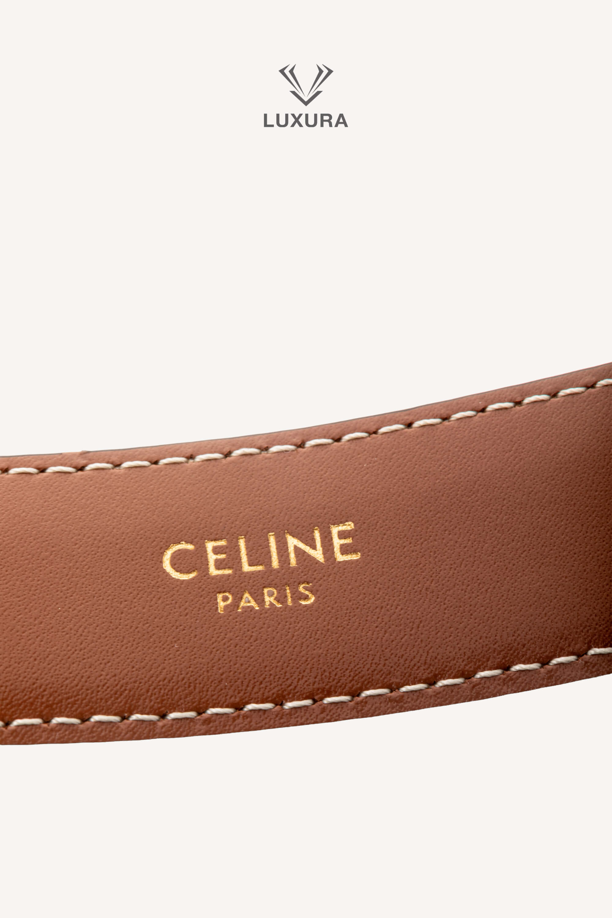 <span style="font-size: 10px;letter-spacing: .15em">BEST DEAL</span><br> <strong>CELINE</strong><br> <div style="margin-top:10px;font-size:16px">Triomphe Belt 25mm in Natural Calfskin 75</div><br> - Image 13