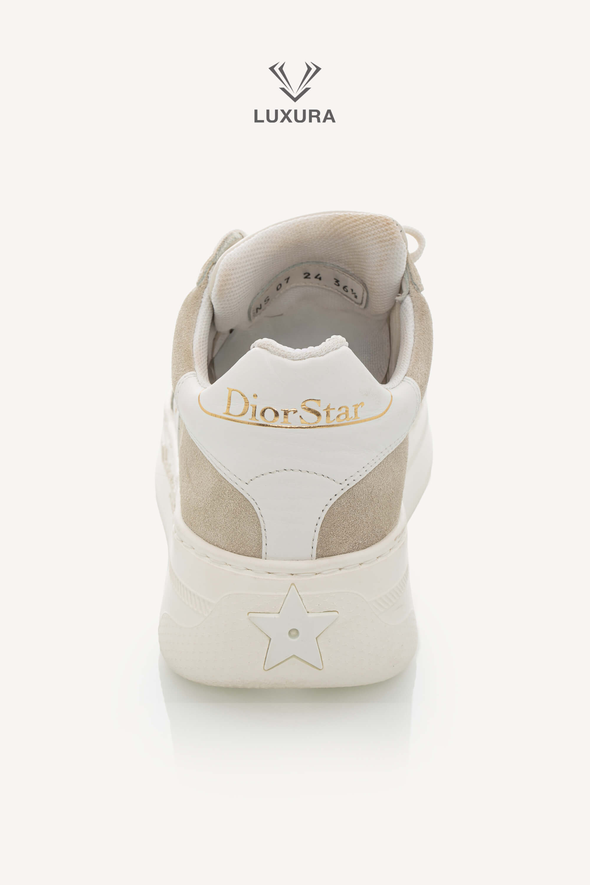 <span style="font-size: 10px;letter-spacing: .15em">HARD TO FIND</span><br> <strong>CHRISTIAN DIOR</strong><br> <div style="margin-top:10px;font-size:16px">Suede Calfskin Dior Star Platform Sneaker Light Beige 36.5</div><br> - Image 9