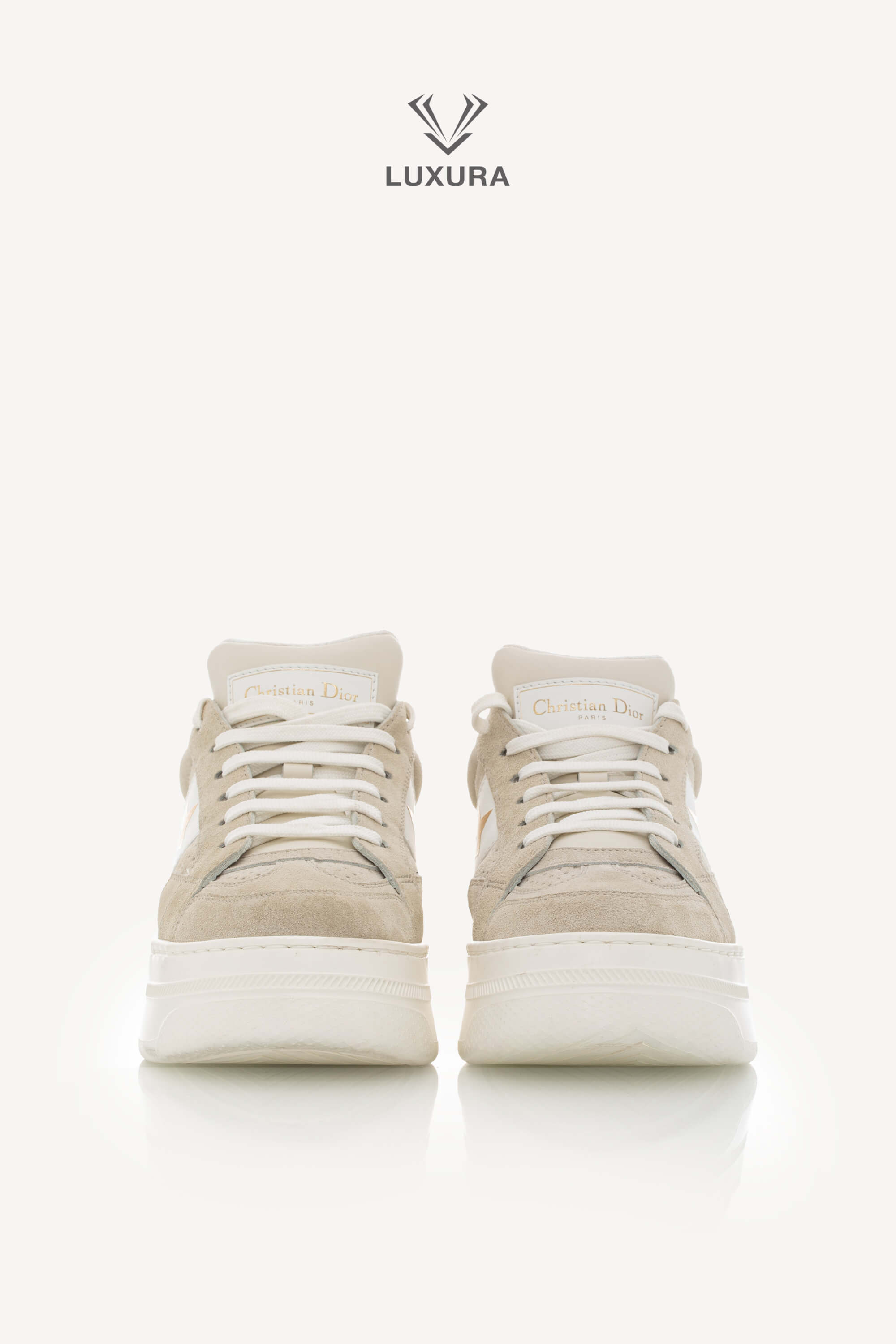 <span style="font-size: 10px;letter-spacing: .15em">HARD TO FIND</span><br> <strong>CHRISTIAN DIOR</strong><br> <div style="margin-top:10px;font-size:16px">Suede Calfskin Dior Star Platform Sneaker Light Beige 36.5</div><br> - Image 11