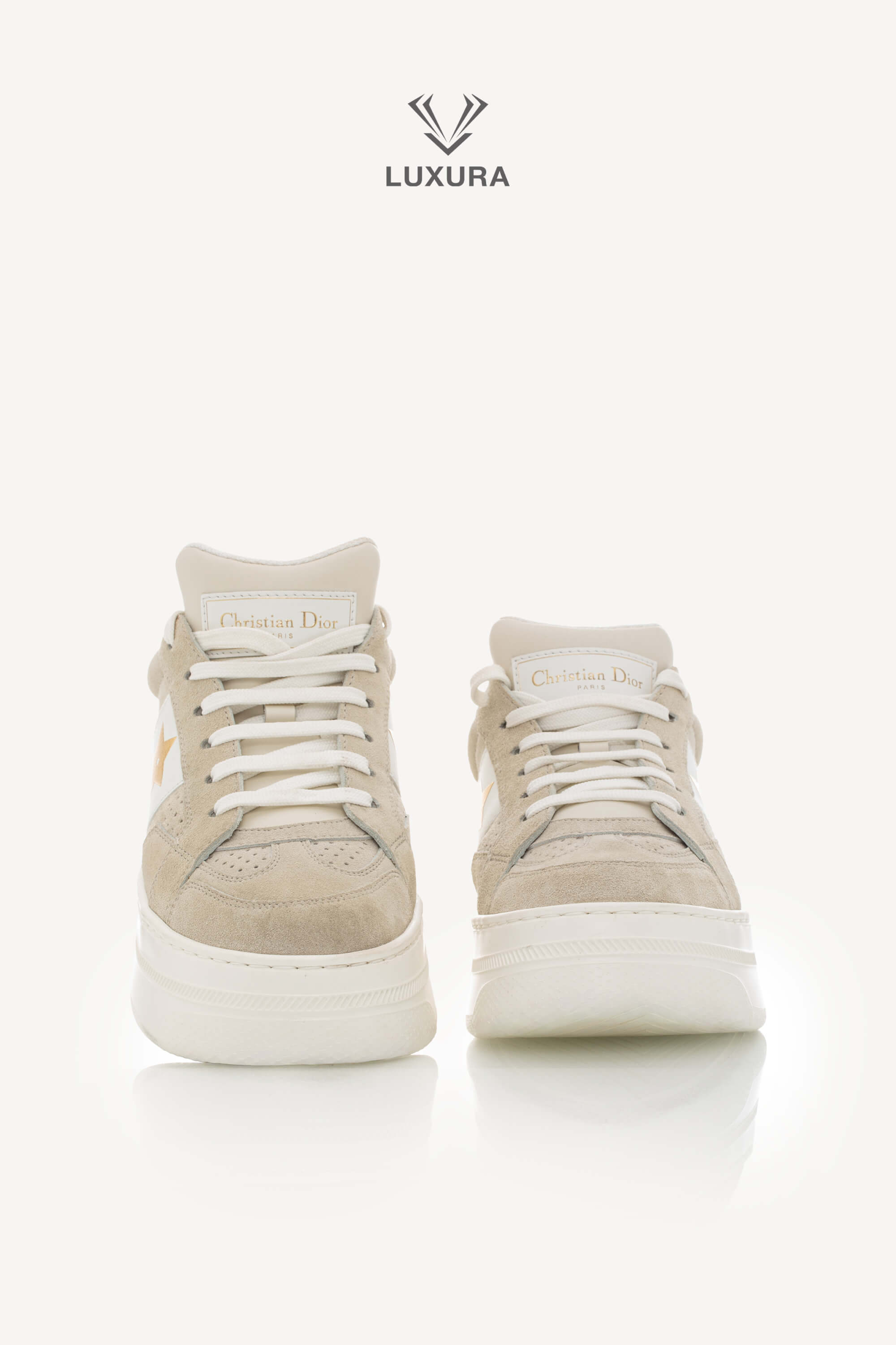 <span style="font-size: 10px;letter-spacing: .15em">HARD TO FIND</span><br> <strong>CHRISTIAN DIOR</strong><br> <div style="margin-top:10px;font-size:16px">Suede Calfskin Dior Star Platform Sneaker Light Beige 36.5</div><br> - Image 3
