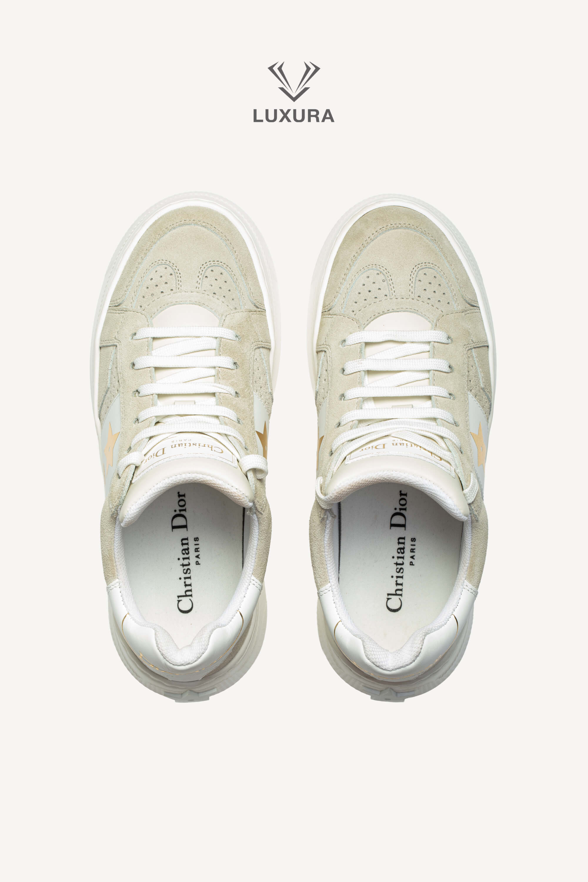 <span style="font-size: 10px;letter-spacing: .15em">HARD TO FIND</span><br> <strong>CHRISTIAN DIOR</strong><br> <div style="margin-top:10px;font-size:16px">Suede Calfskin Dior Star Platform Sneaker Light Beige 36.5</div><br> - Image 10