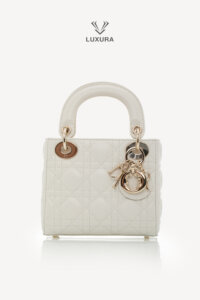 Genti de designeri pre-owned | DIOR Mini Lady Dior Bag with Chain Latte Cannage Lambskin