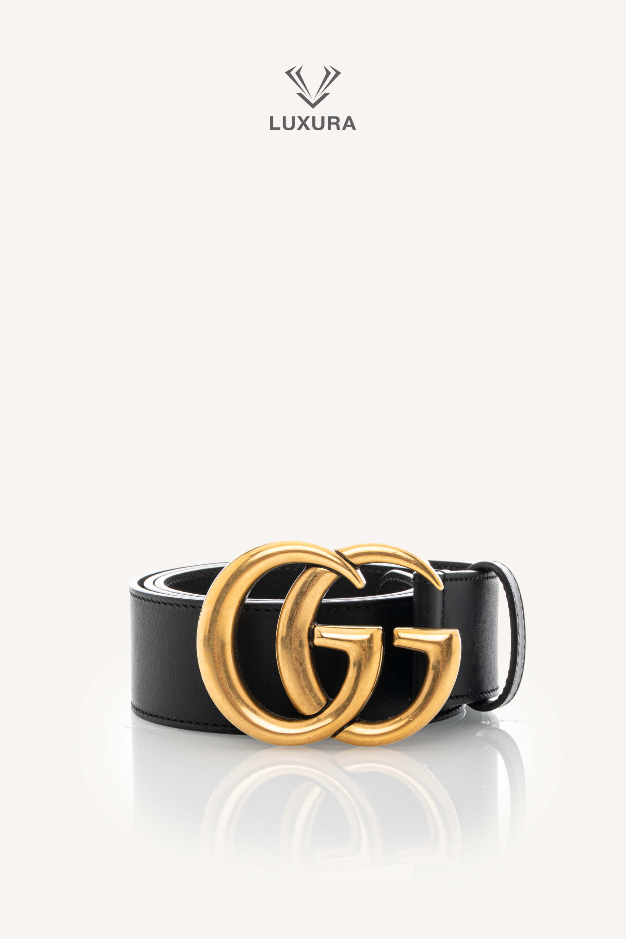 <span style="font-size: 10px;letter-spacing: .15em">IN TRENDING</span><br> <strong>GUCCI</strong><br> <div style="margin-top:10px;font-size:16px">Calfskin Double G 40mm Belt 85 Black</div><br> - Image 4