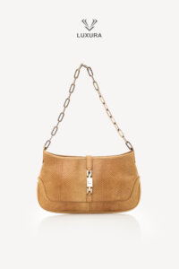 Genti de designeri pre-owned | GUCCI Karung O Chain Hobo Tan Beige