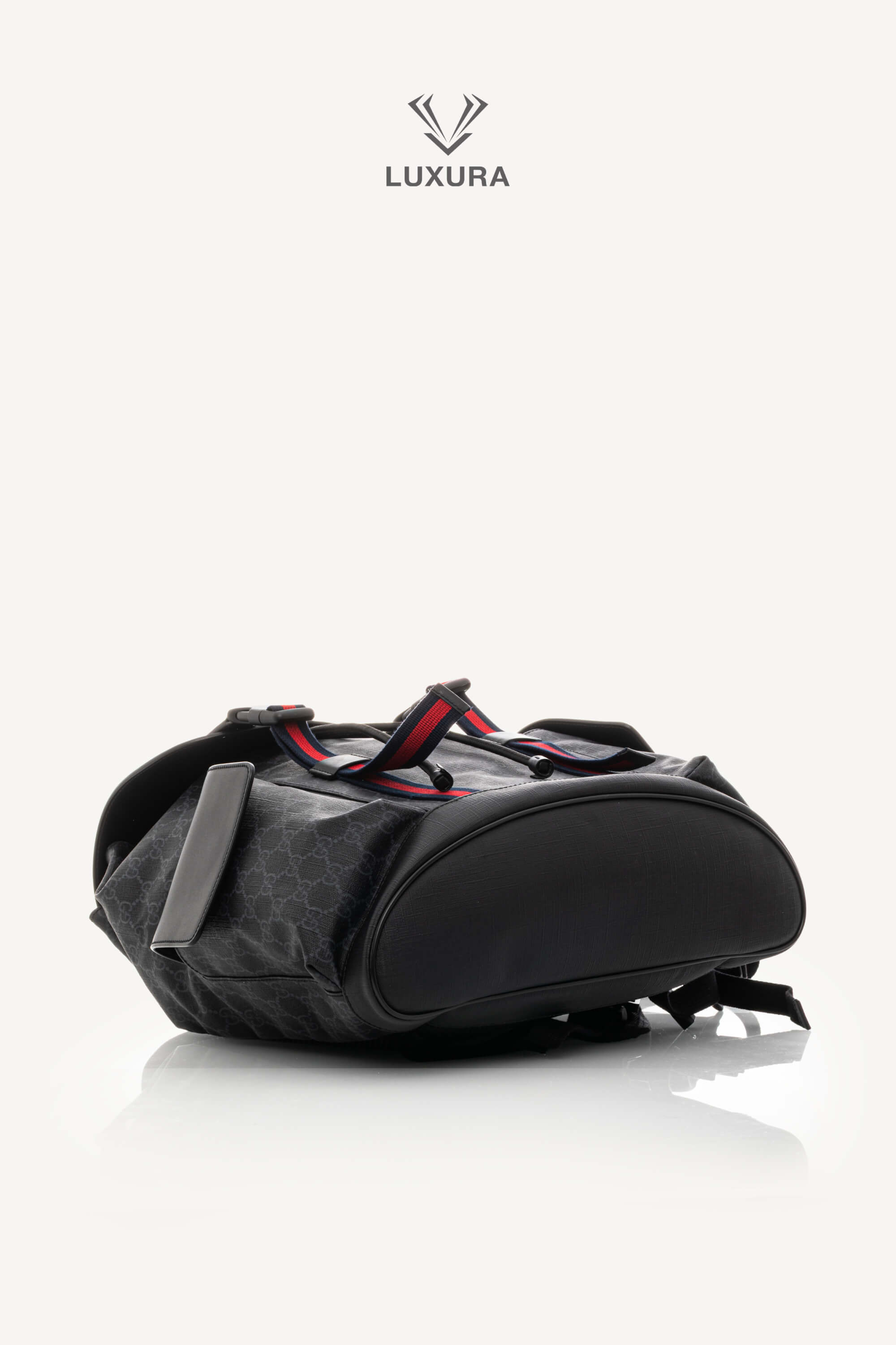 <span style="font-size: 10px;letter-spacing: .15em">BEST DEAL</span><br> <strong>GUCCI</strong><br> <div style="margin-top:10px;font-size:16px">Soft GG Supreme Monogram Calfskin Web Double Buckle Backpack Black</div><br> - Image 24