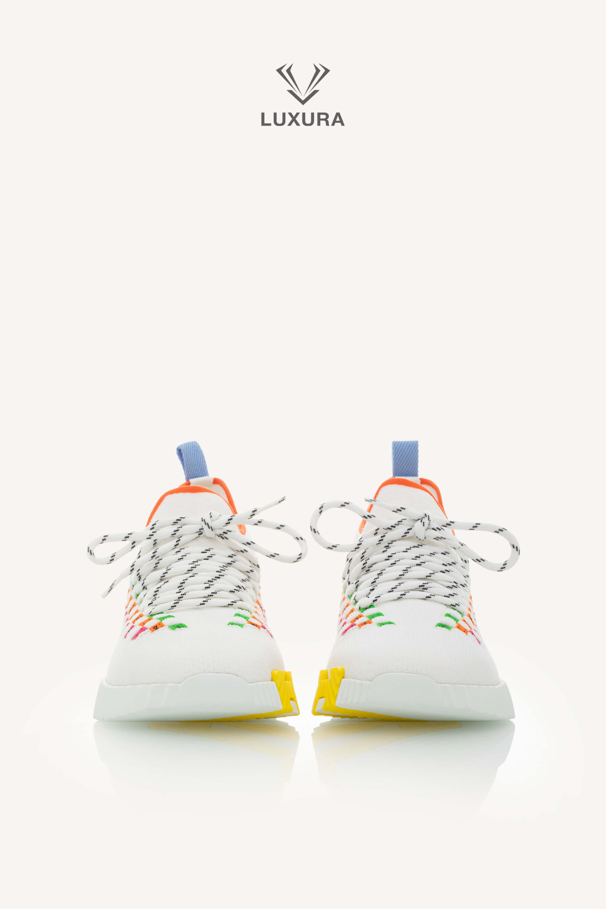 <span style="font-size: 10px;letter-spacing: .15em">HARD TO FIND</span><br>            <strong>HERMES</strong><br>            <div style="margin-top:10px;font-size:16px">Knit Flex Boldus Sneakers Multicolor White 37</div><br> - Image 8