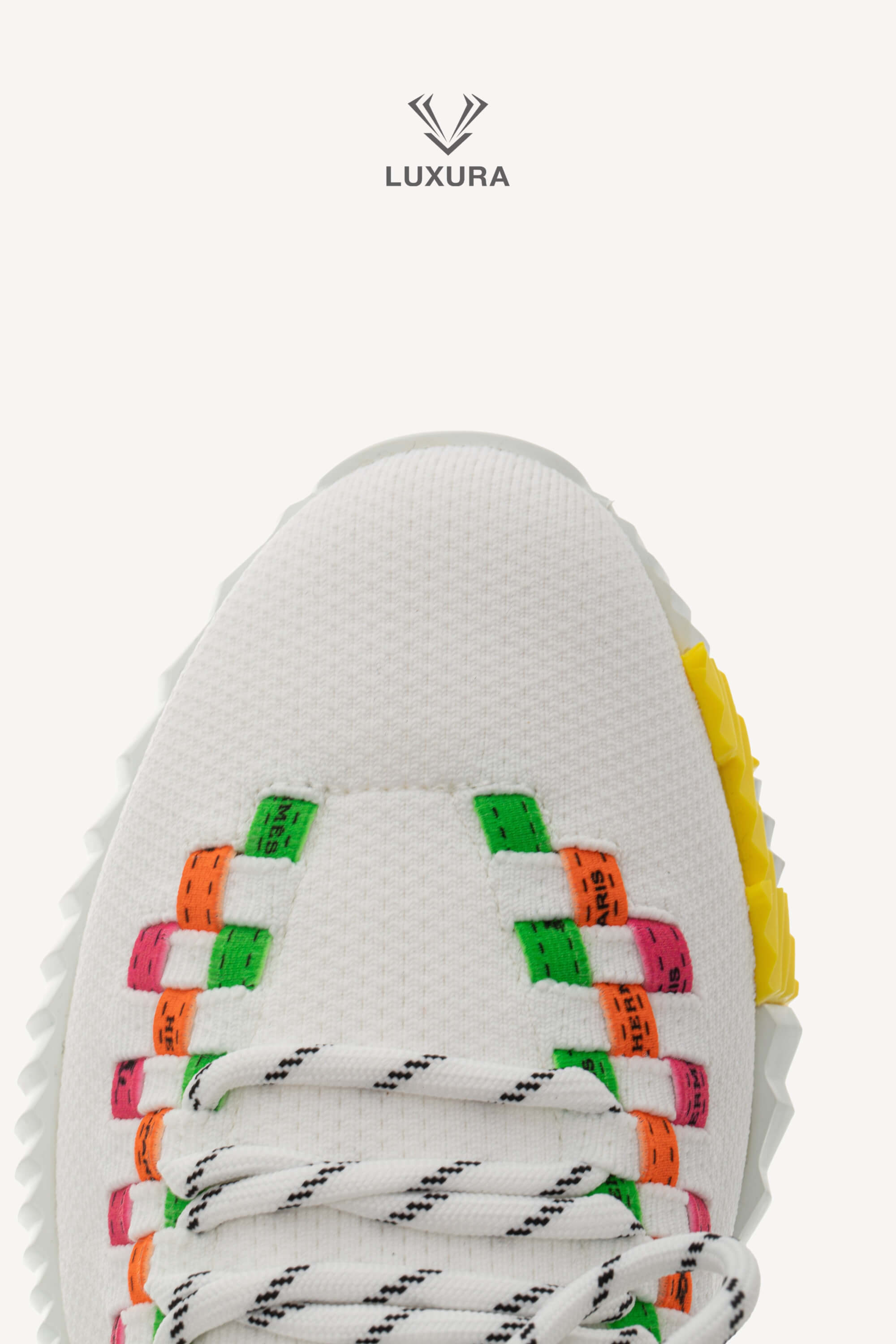 <span style="font-size: 10px;letter-spacing: .15em">HARD TO FIND</span><br>            <strong>HERMES</strong><br>            <div style="margin-top:10px;font-size:16px">Knit Flex Boldus Sneakers Multicolor White 37</div><br> - Image 11
