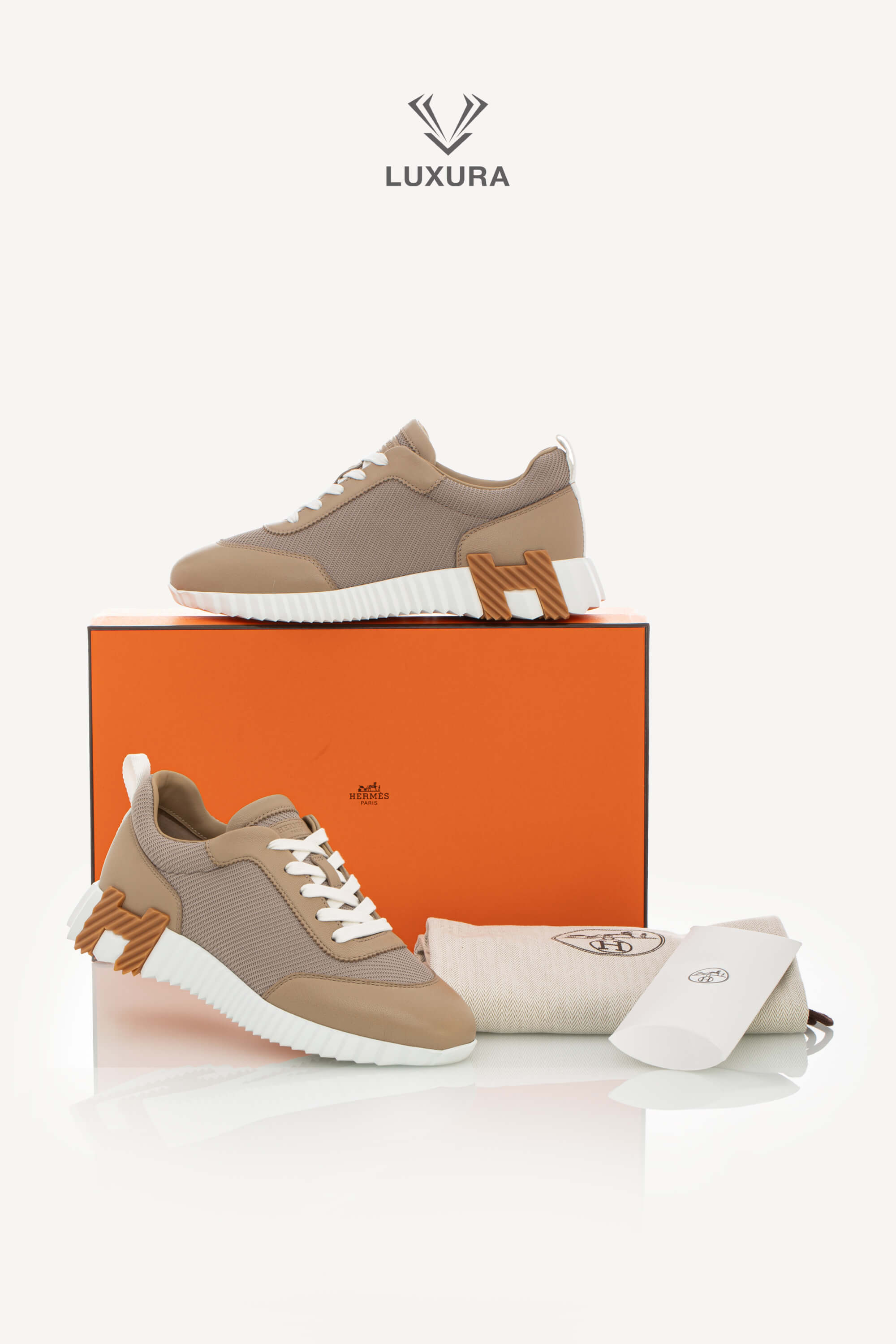 Luxura Boutique | Hermes Bouncing Sneaker Beige Lin 39 | SSLEB00227320 | imagine 2