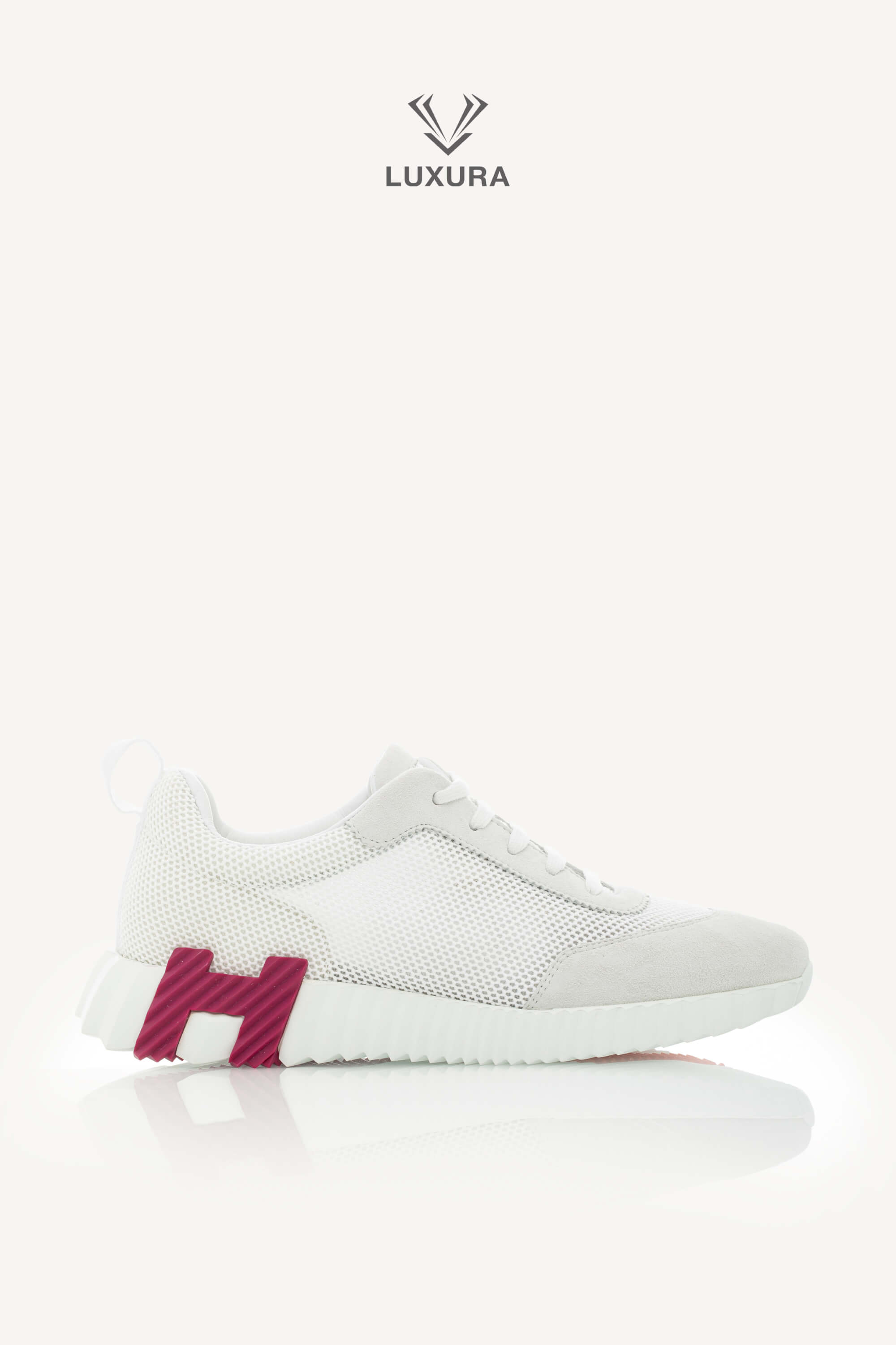 Special | Hermes Bouncing Sneaker Textured Mesh and Suede Goatskin White 40 | SSLEB00227315 | imagine 9