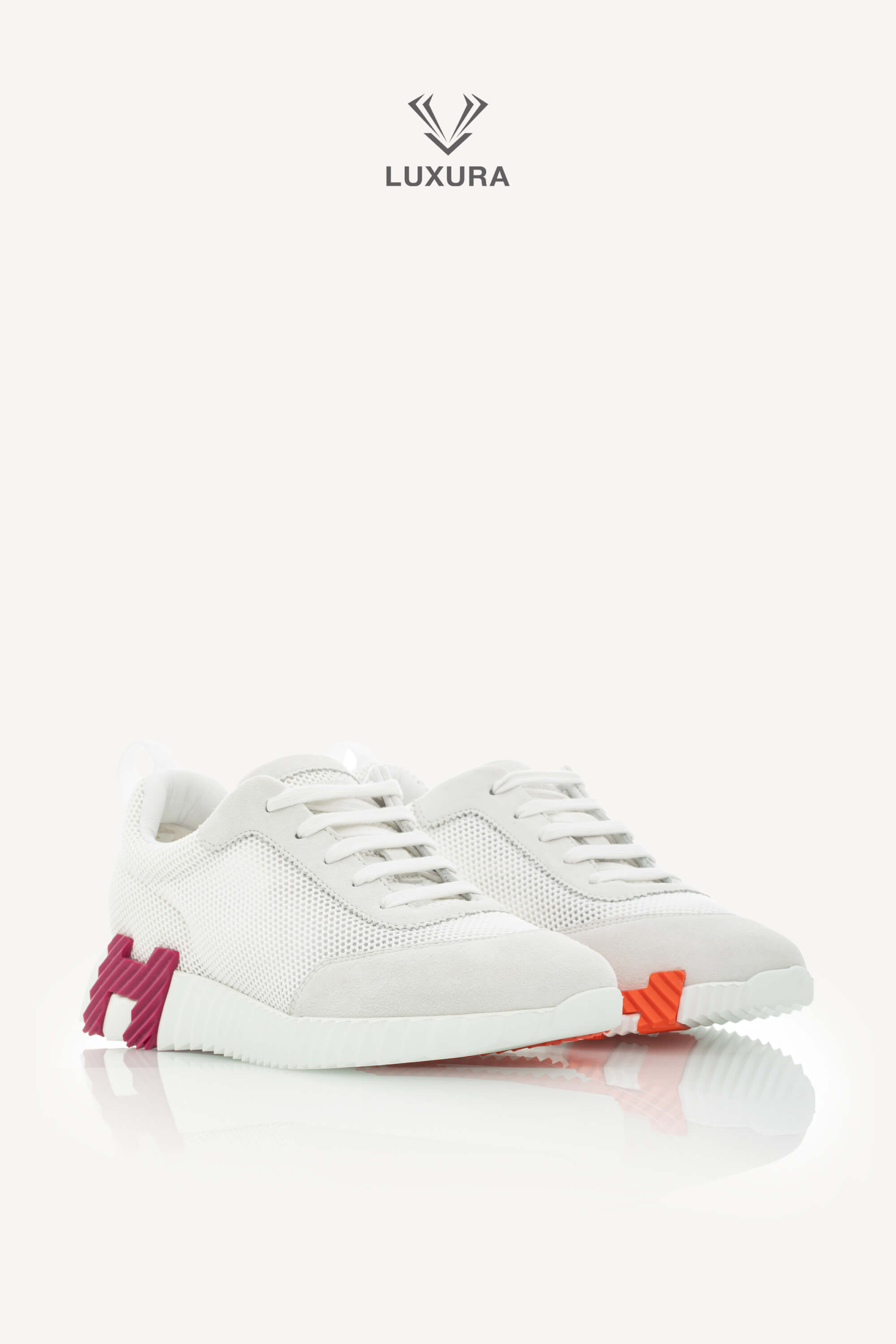 Special | Hermes Bouncing Sneaker Textured Mesh and Suede Goatskin White 40 | SSLEB00227315 | imagine 5