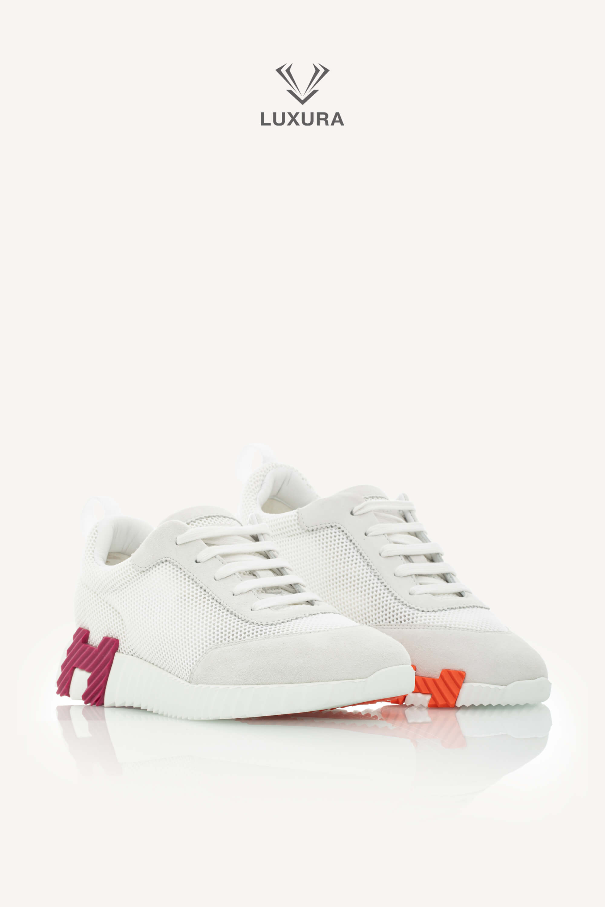 Special | Hermes Bouncing Sneaker Textured Mesh and Suede Goatskin White 40 | SSLEB00227315 | imagine 4