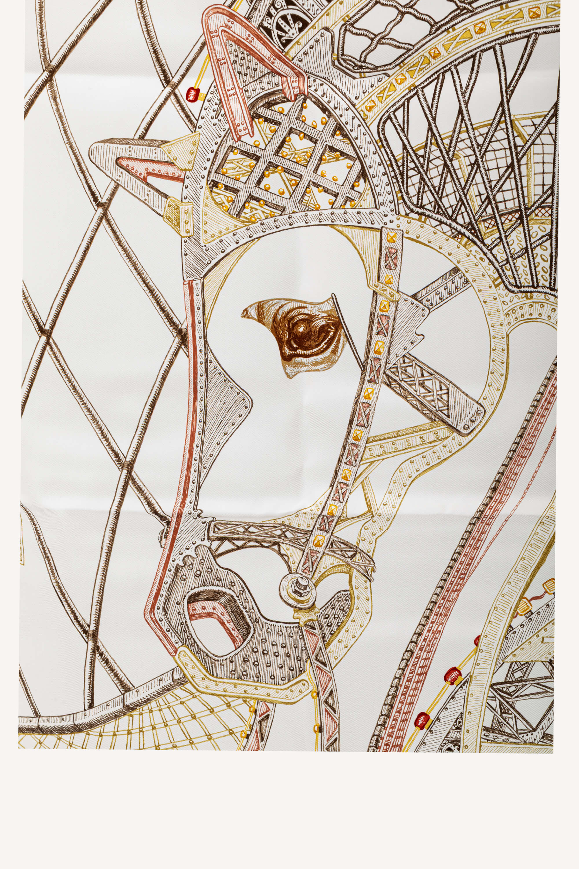 <span style="font-size: 10px;letter-spacing: .15em">HARD TO FIND</span><br> <strong>HERMES</strong><br> <div style="margin-top:10px;font-size:16px">Chevaux d'Hephaistos scarf 90 Blanc Bronze Bois De Rose</div><br> - Image 3
