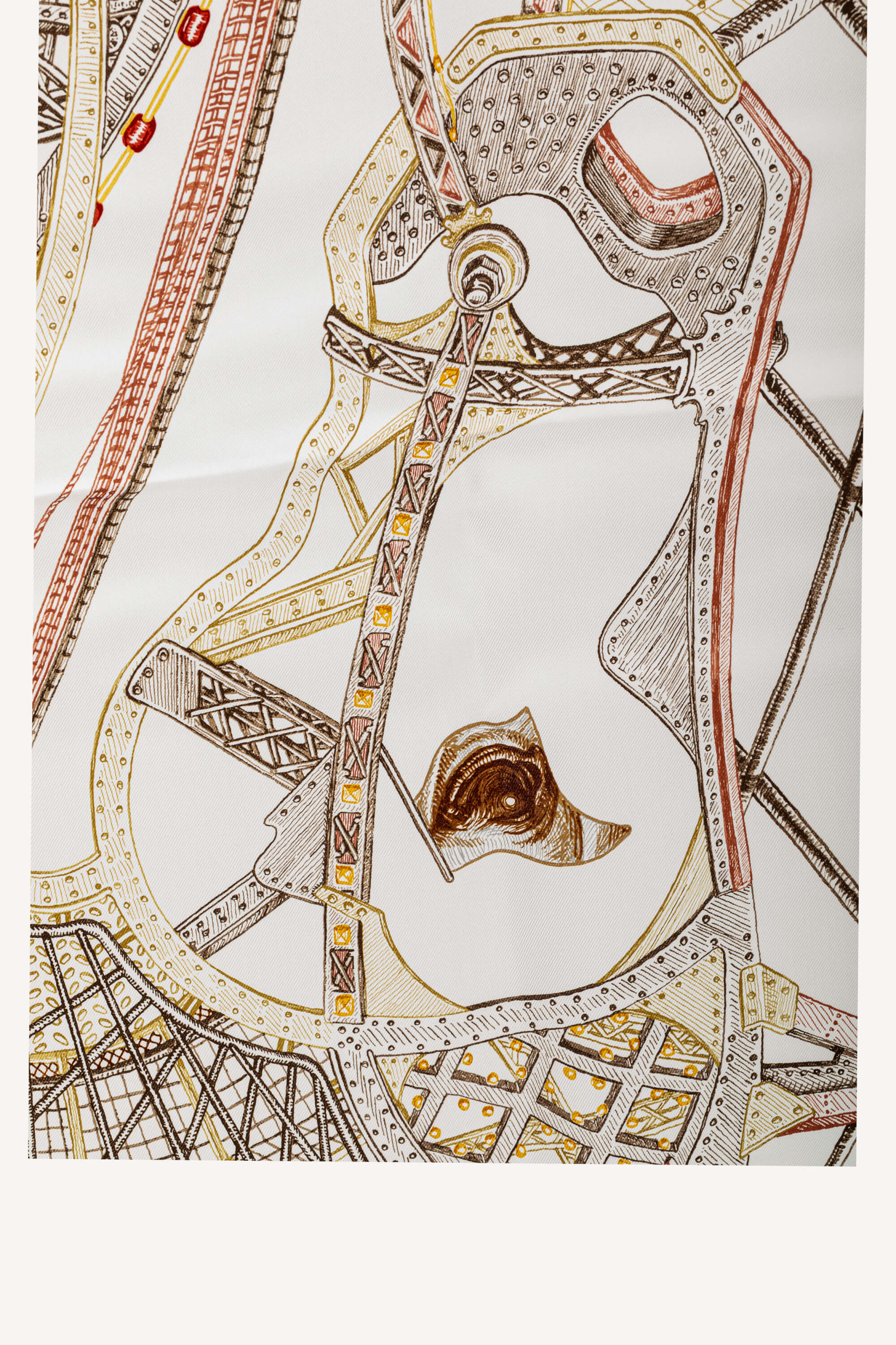 <span style="font-size: 10px;letter-spacing: .15em">HARD TO FIND</span><br> <strong>HERMES</strong><br> <div style="margin-top:10px;font-size:16px">Chevaux d'Hephaistos scarf 90 Blanc Bronze Bois De Rose</div><br> - Image 5