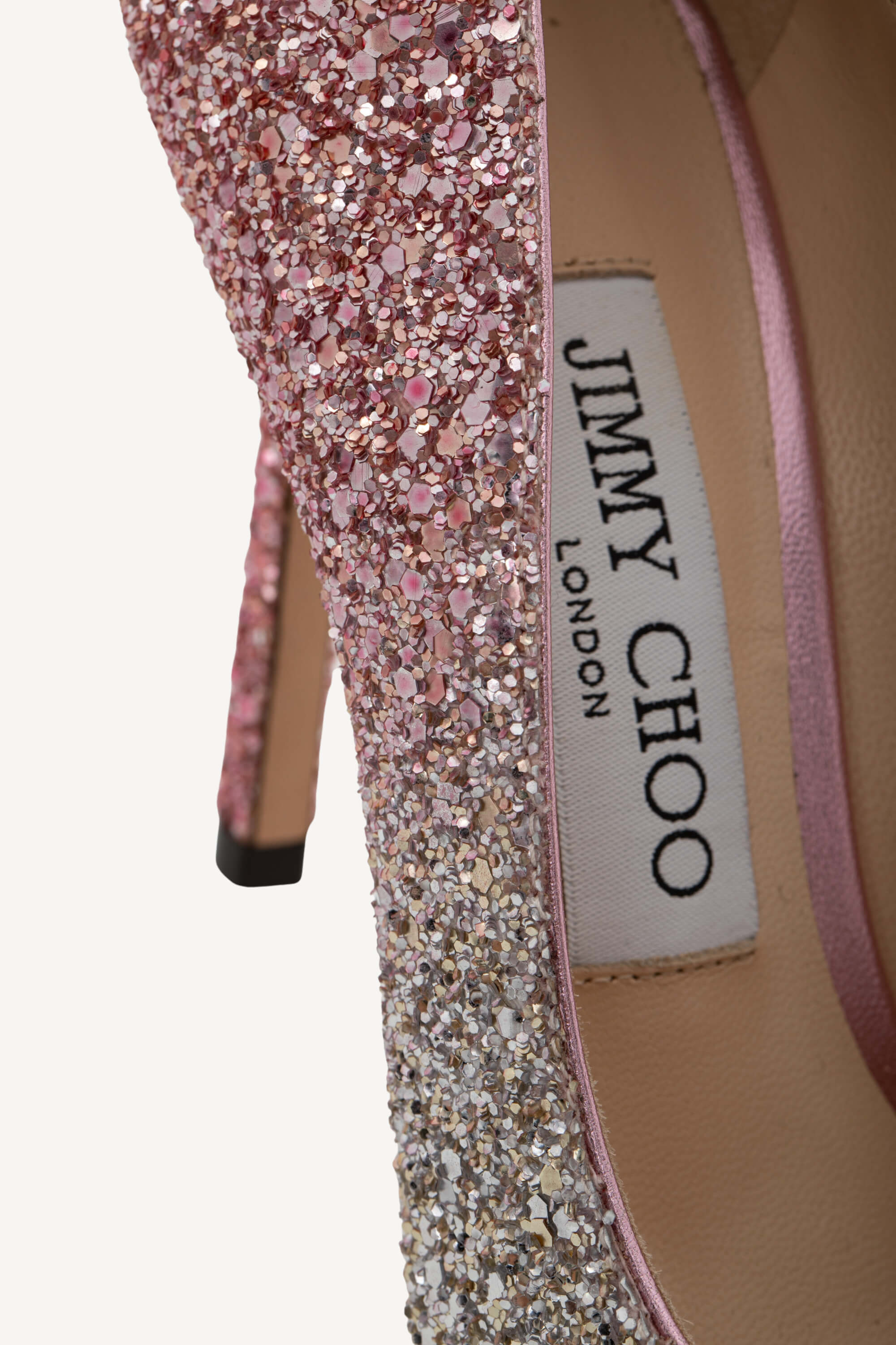 <span style="font-size: 10px;letter-spacing: .15em">HARD TO FIND</span><br> <strong>JIMMY CHOO</strong><br> <div style="margin-top:10px;font-size:16px">Romy 100 Glitter Embellished Pumps Platinum-Flamingo 36.5</div><br> - Image 12