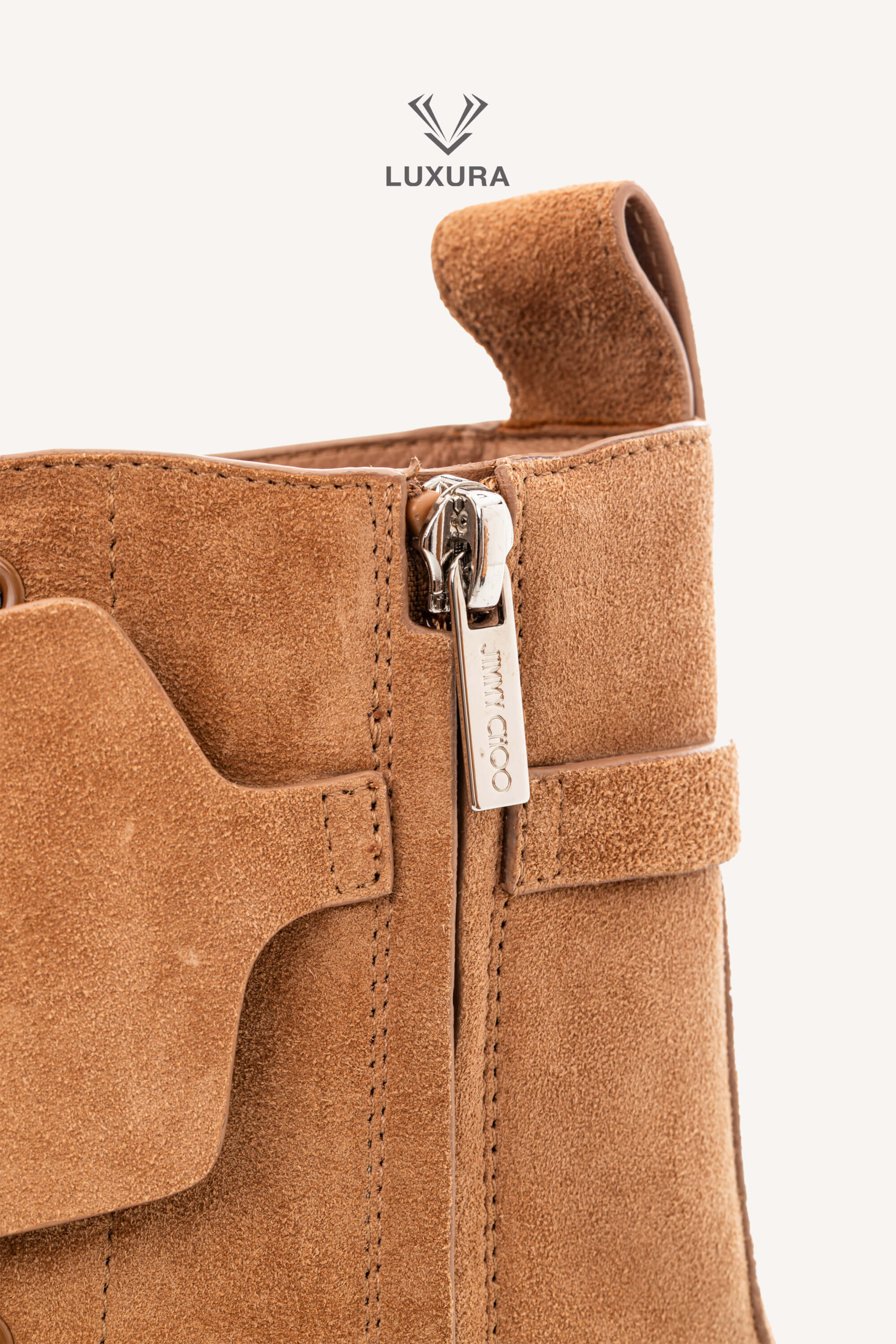 <span style="font-size: 10px;letter-spacing: .15em">BEST DEAL</span><br> <strong>JIMMY CHOO</strong><br> <div style="margin-top:10px;font-size:16px">Rosabel Suede Combat Boots Brown 38</div><br> - Image 13