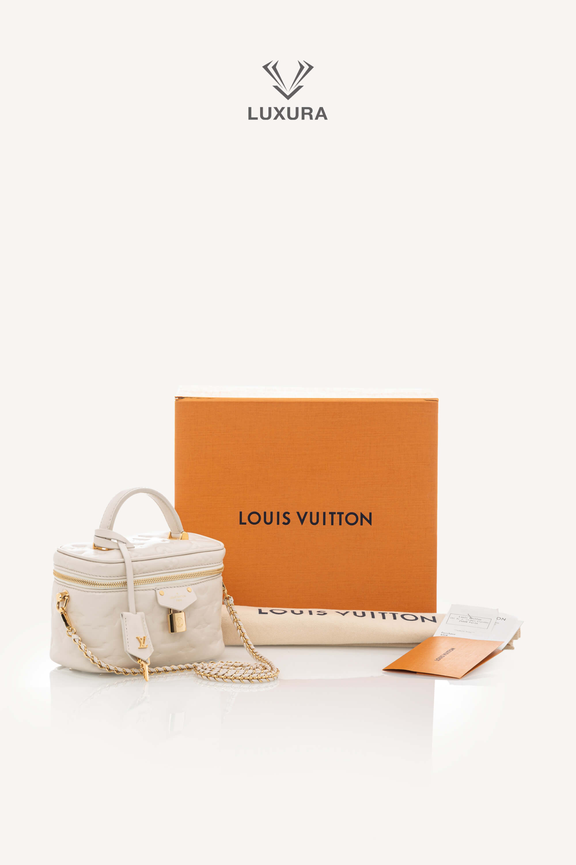 <span style="font-size: 10px;letter-spacing: .15em">HARD TO FIND</span><br> <strong>LOUIS VUITTON</strong><br> <div style="margin-top:10px;font-size:16px">Vanity PM Beige M25219</div><br> - Image 2
